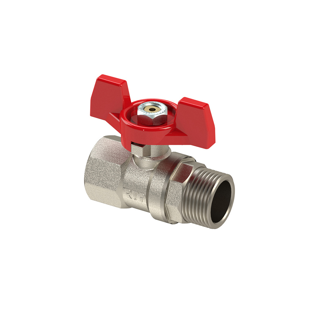 Изображение товара Кран шаровой RTP 25351 3/4 дюйма латунь никелированный Россия