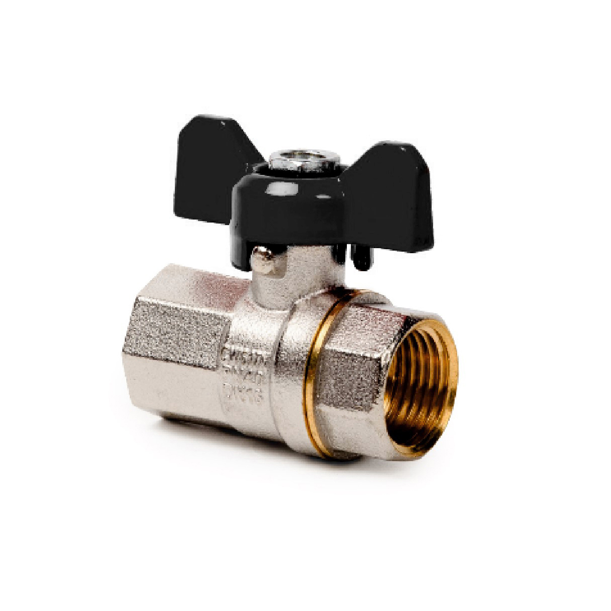 Изображение товара Кран шаровой RTP 27511 1/2'' латунный никелированный для воды Россия