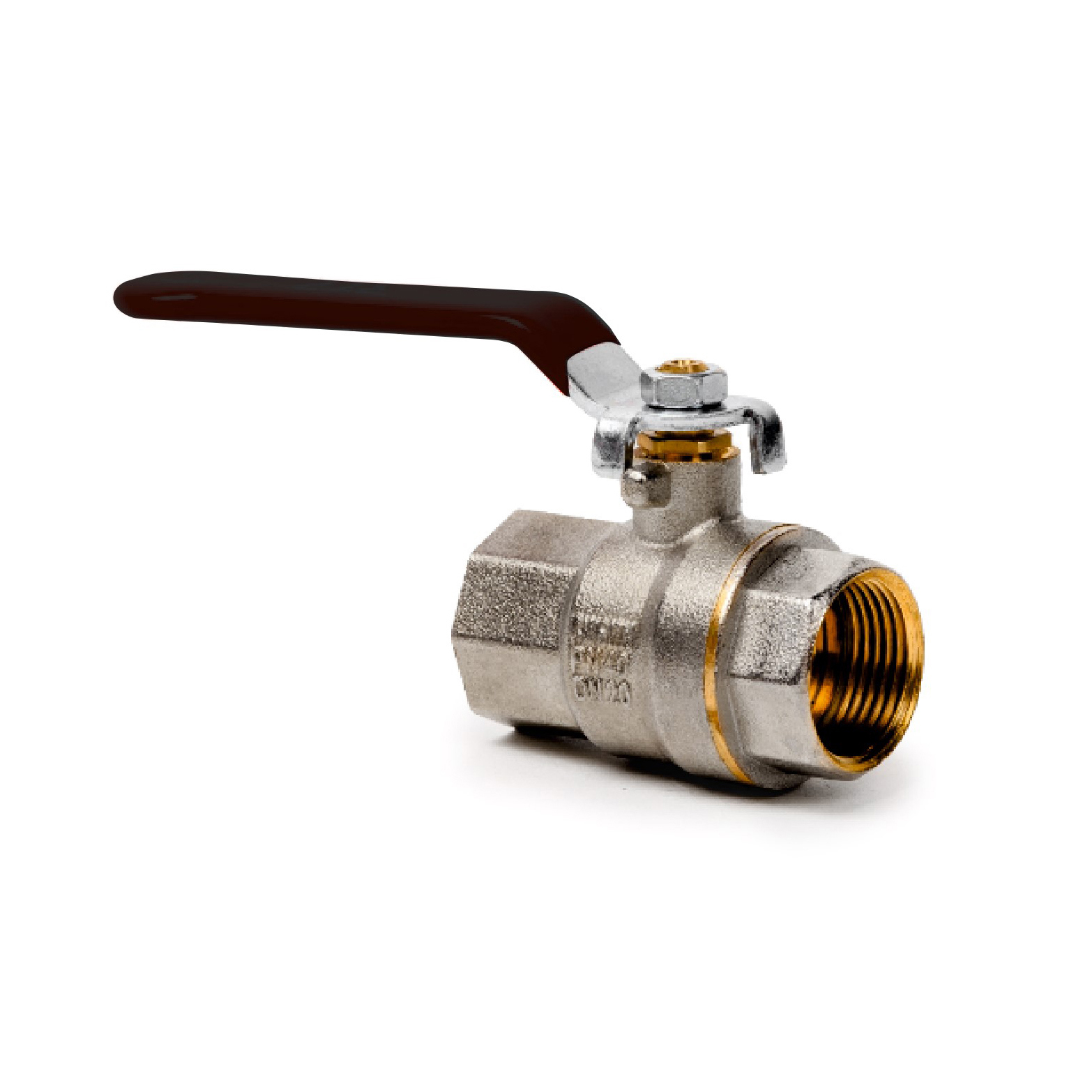 Изображение товара Кран шаровой RTP 27510 1/2 дюйма латунь никелированный для воды