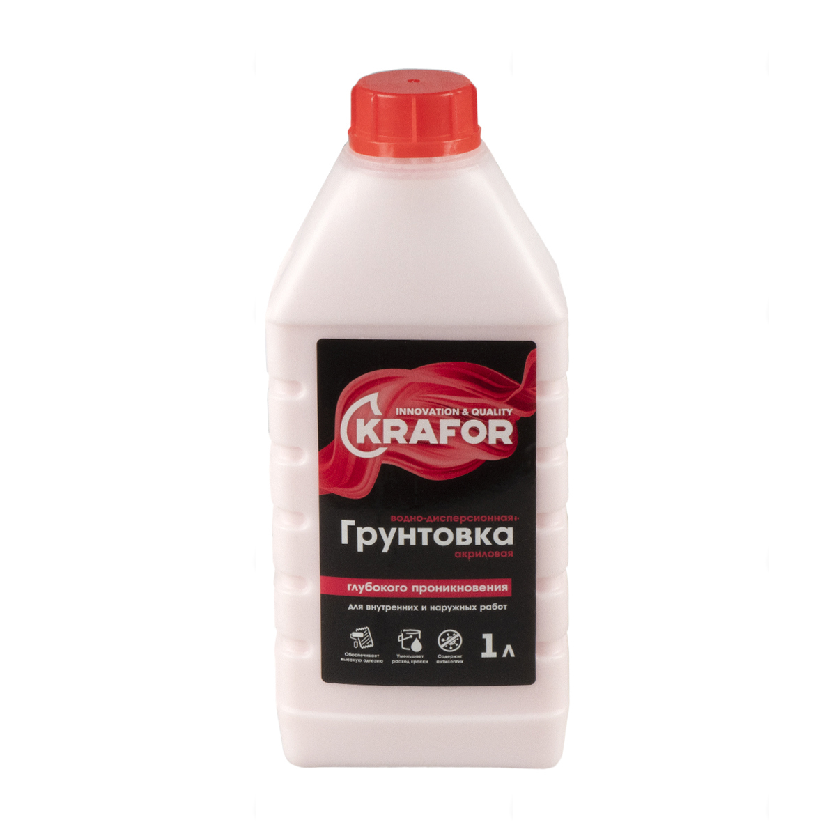 Изображение товара Глубокопроникающая грунтовка Krafor 1л для внутренних и наружных работ