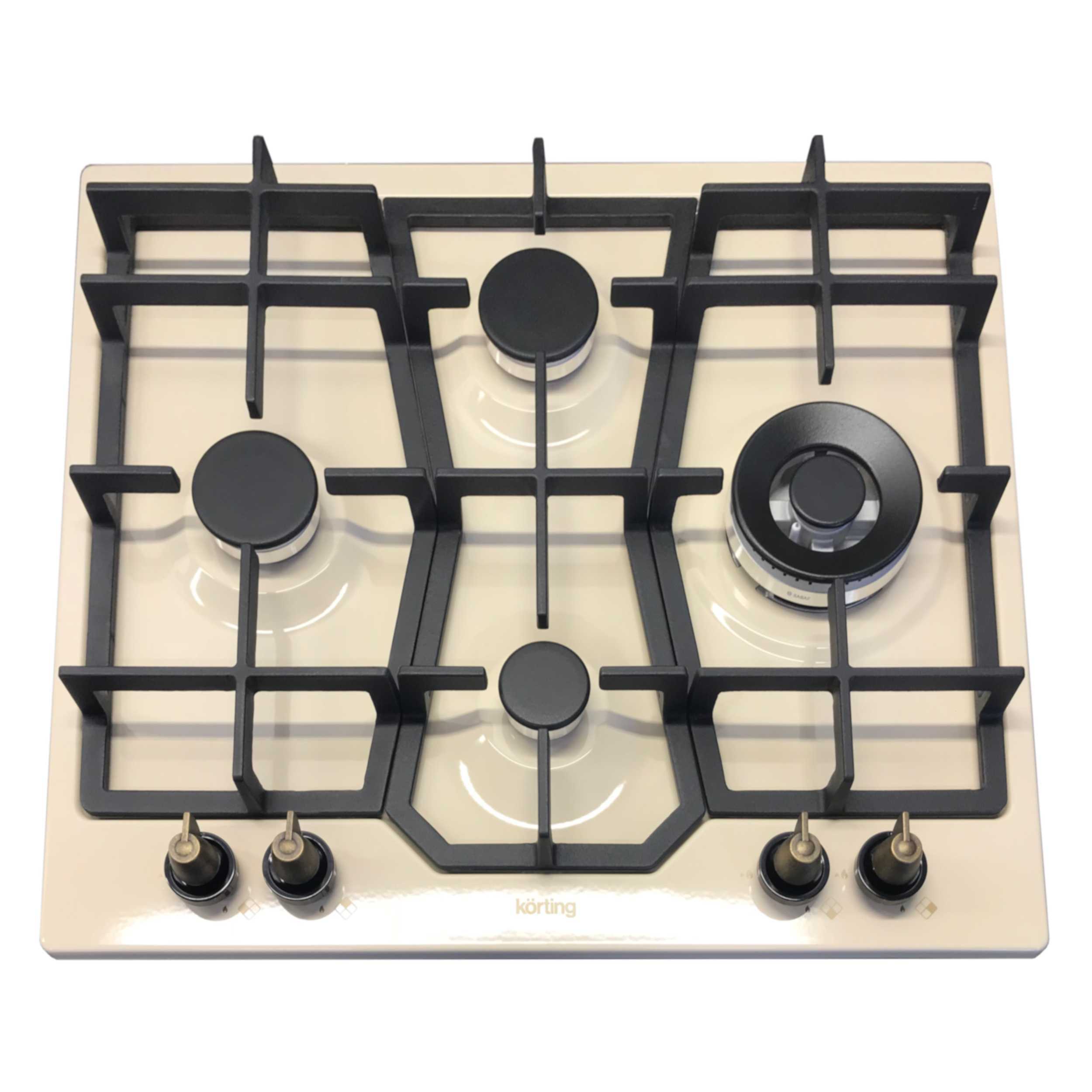Изображение товара Газовая варочная панель Korting HG 631 CTRB 59 см 4 конфорки цвет слоновая кость