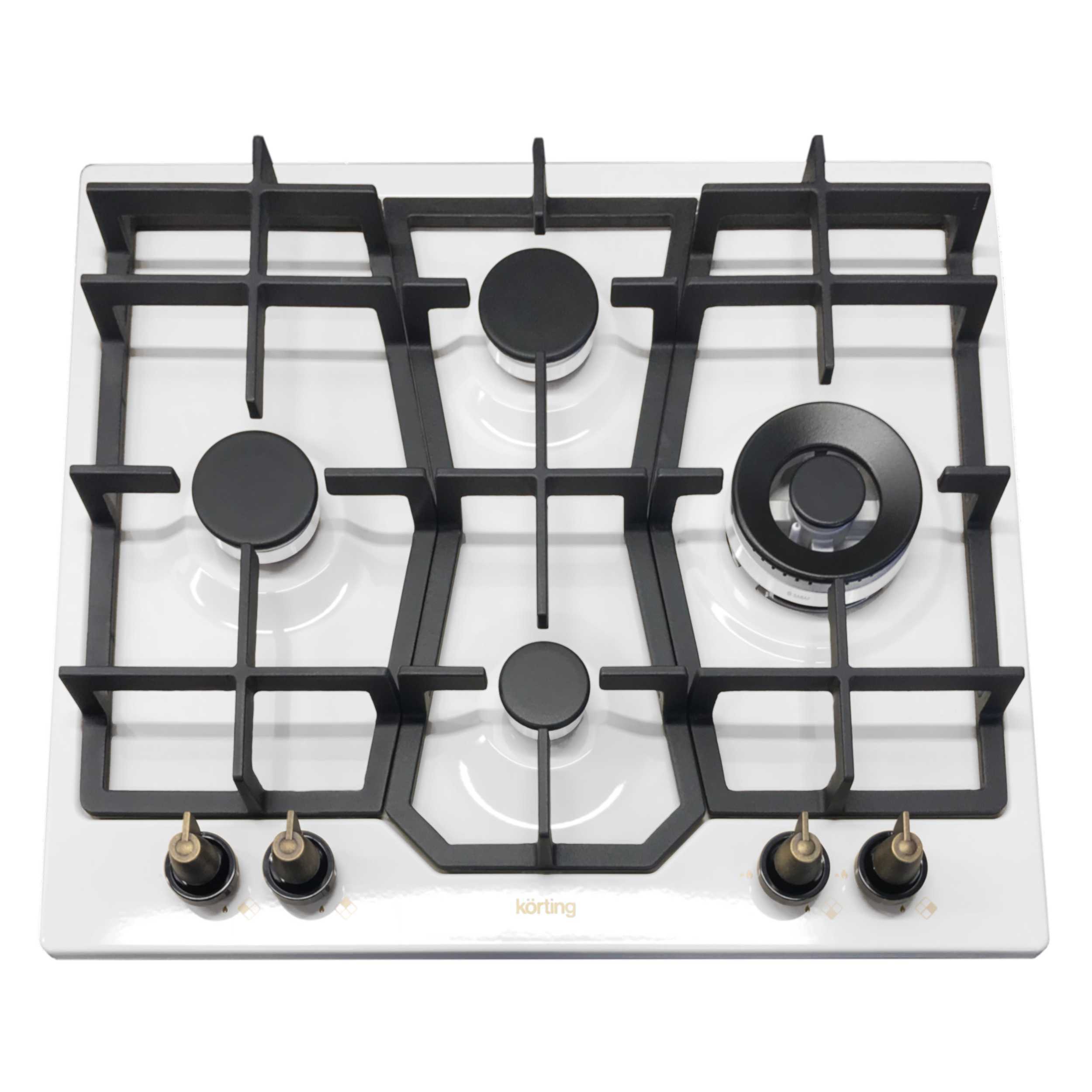 Изображение товара Газовая варочная панель Korting HG 631 CTRI 59 см 4 конфорки цвет белый