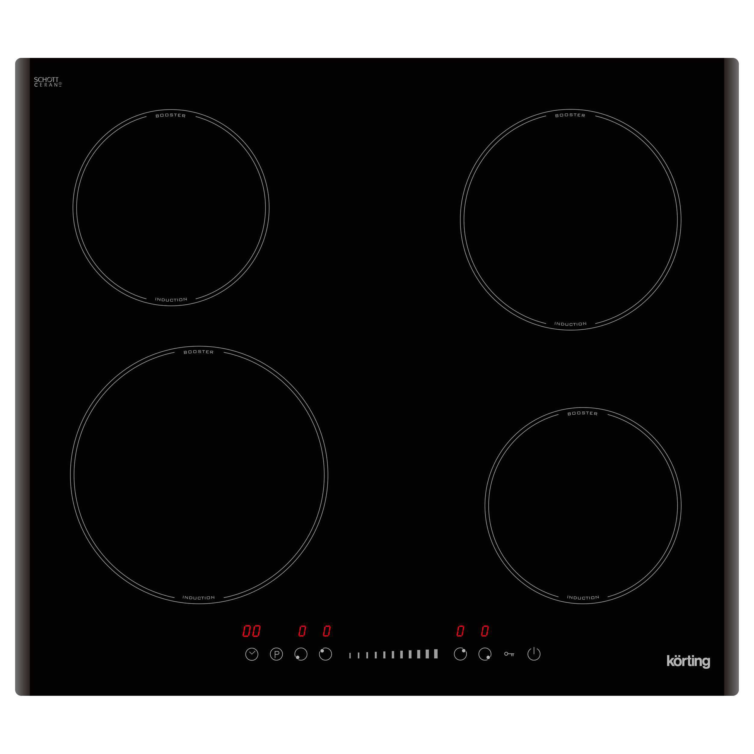 Изображение товара Индукционная варочная панель Korting HI 64540 B 59 см 4 конфорки цвет черный