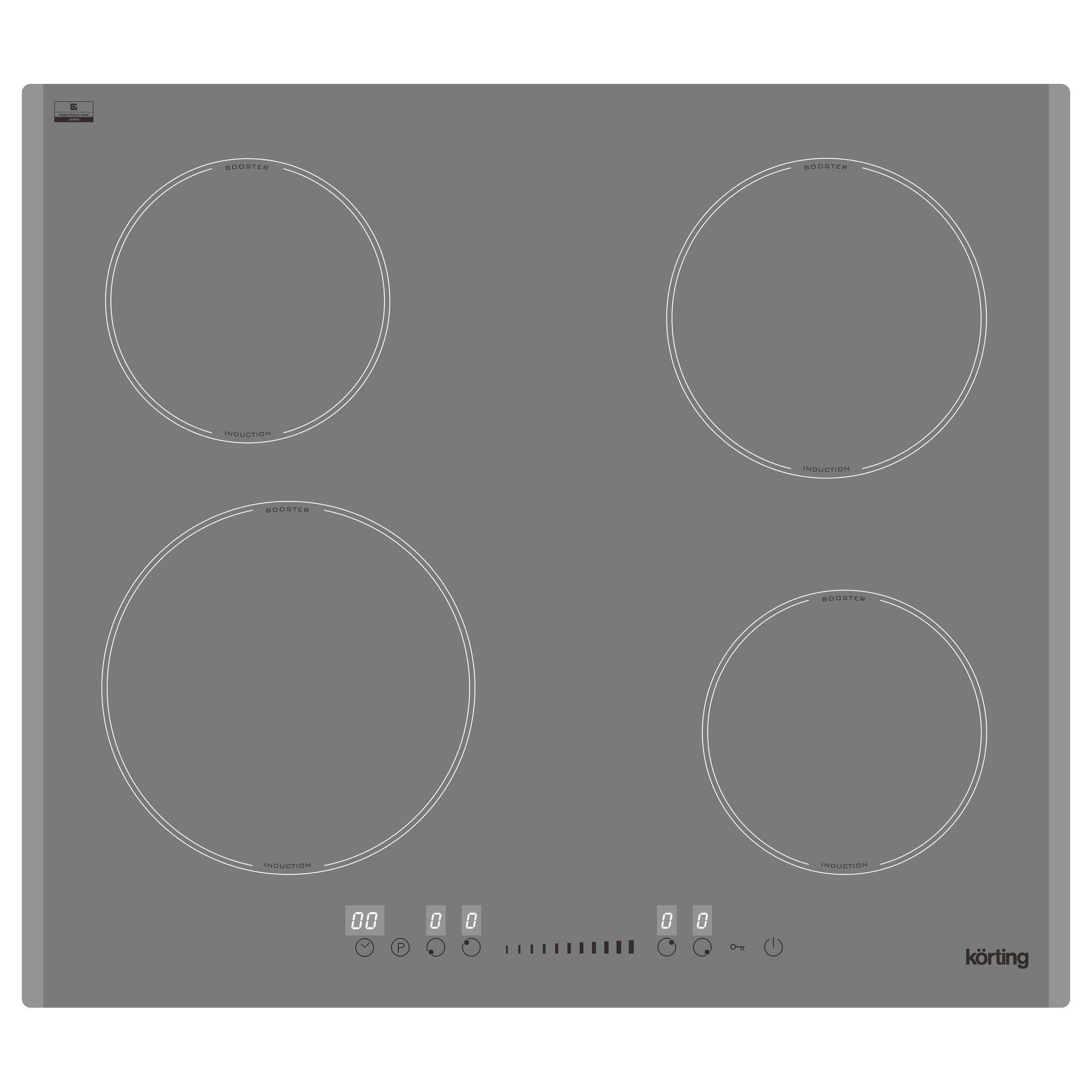 Изображение товара Индукционная варочная панель Korting HI 64560 BGR 59 см 4 конфорки сенсорное управление