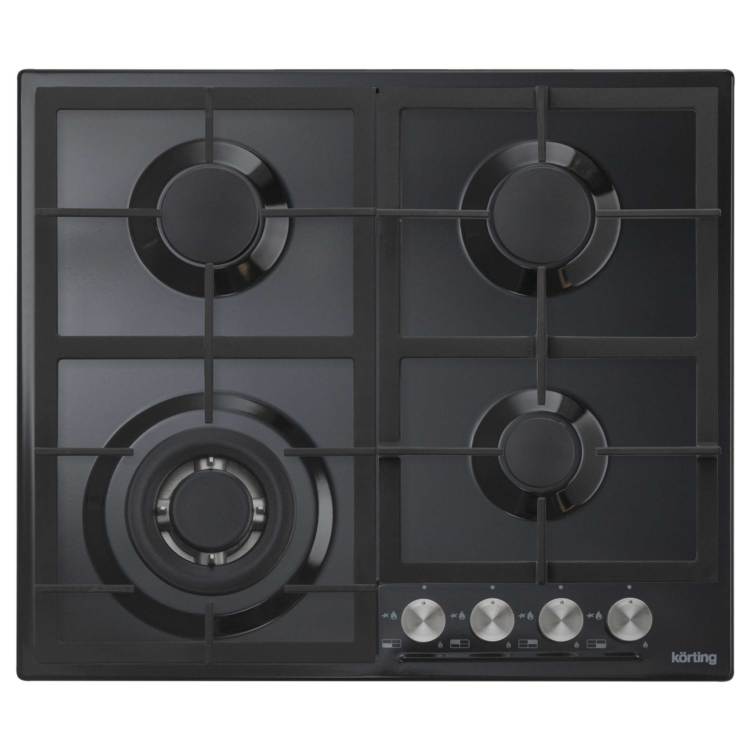 Изображение товара Газовая варочная панель Korting HG 665 CTN 58 см 4 конфорки черный