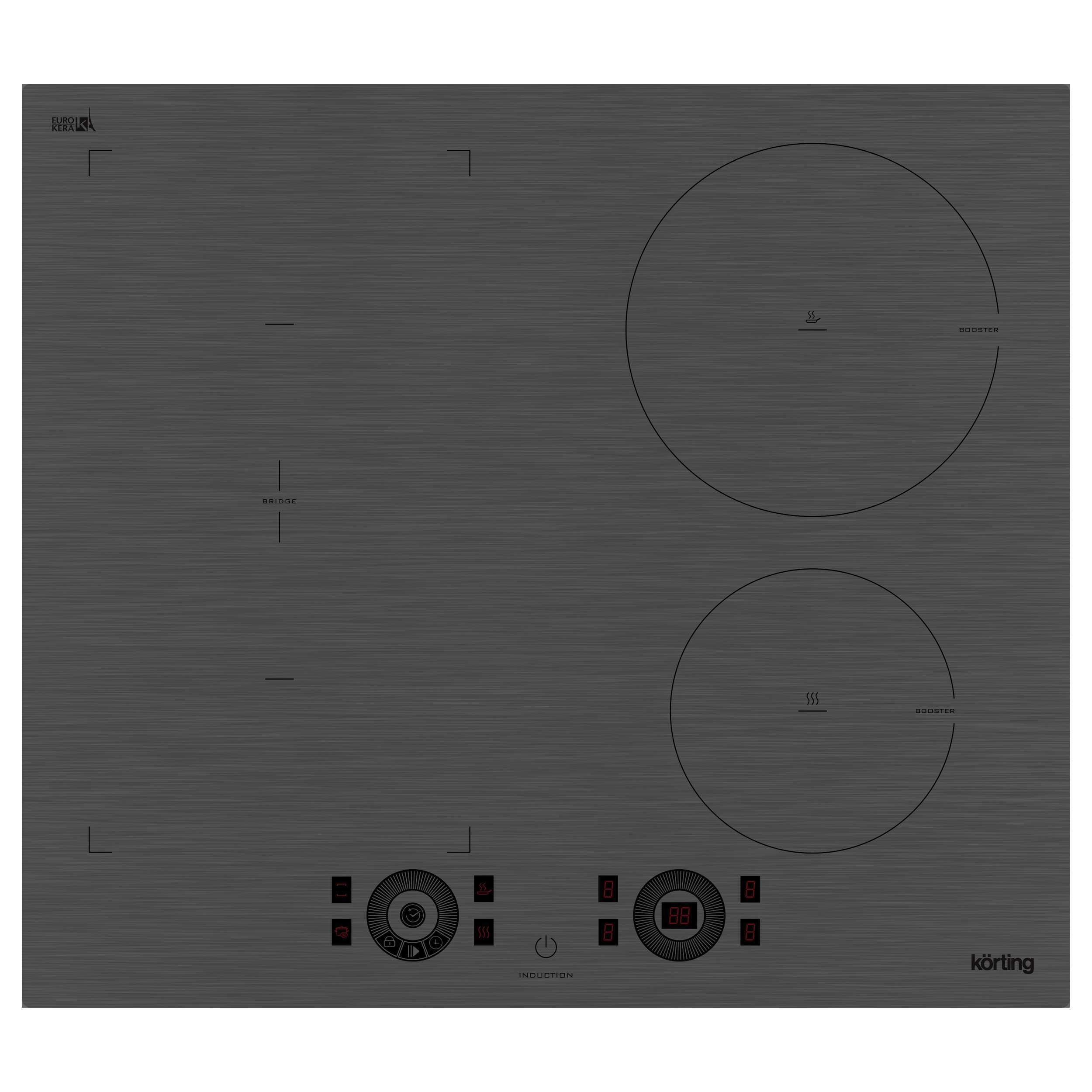 Изображение товара Индукционная варочная панель Korting HIB 64870 BS Smart 59 см four конфорки стальной дизайн