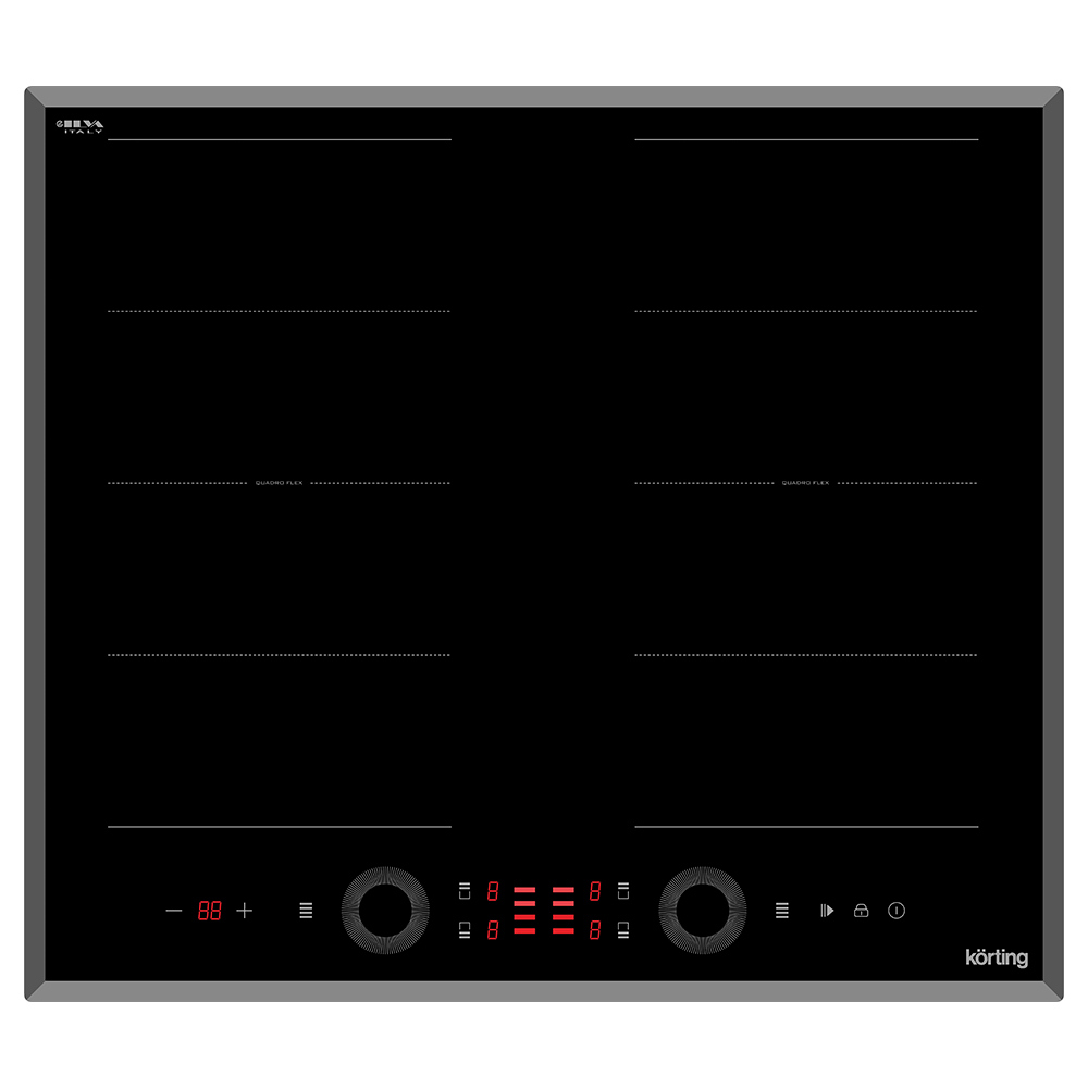 Изображение товара Индукционная варочная панель Korting HIB 68700 B Quadro 59 см 4 конфорки цвет черный