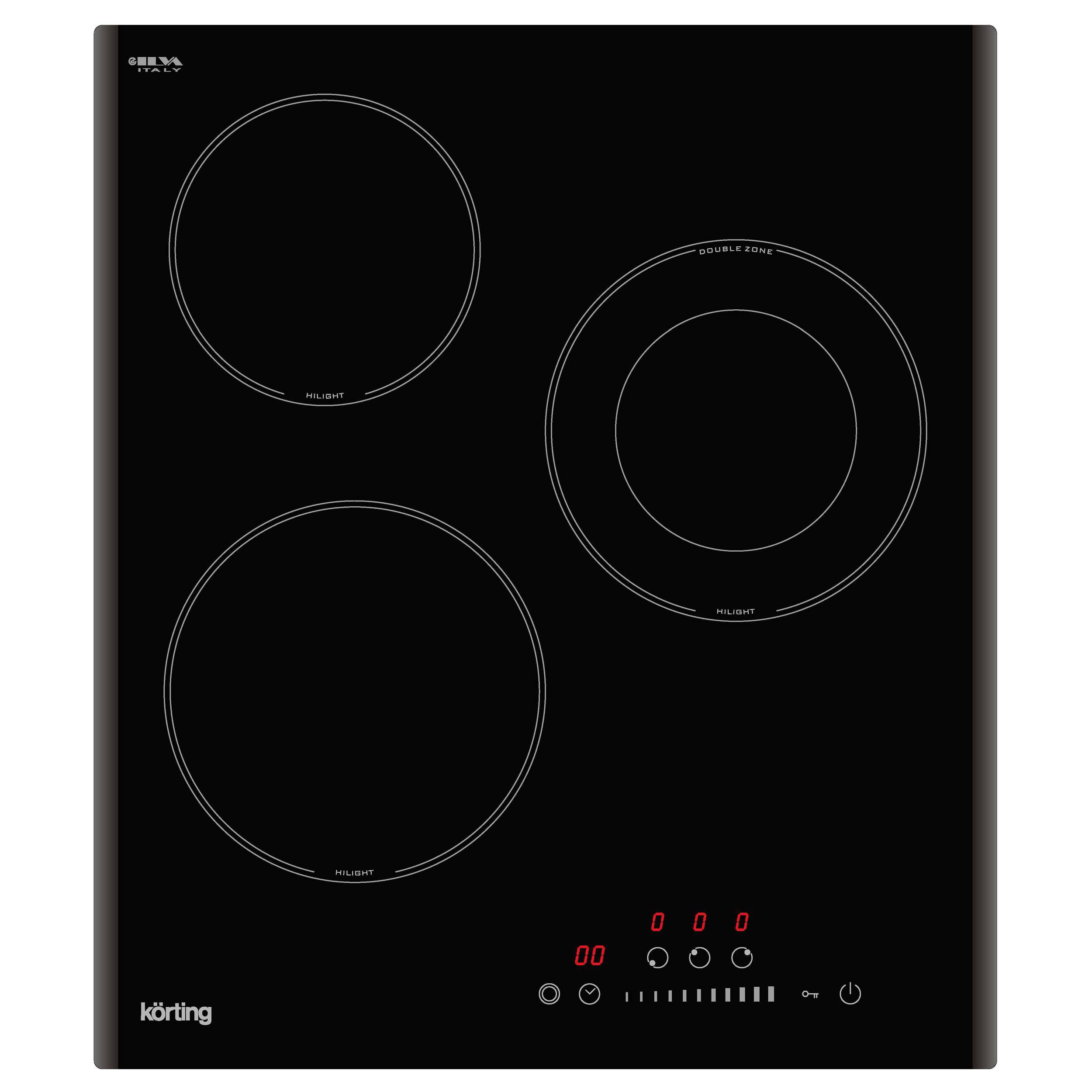 Изображение товара Электрическая варочная панель Korting HK 43051 B 45 см 3 конфорки черный