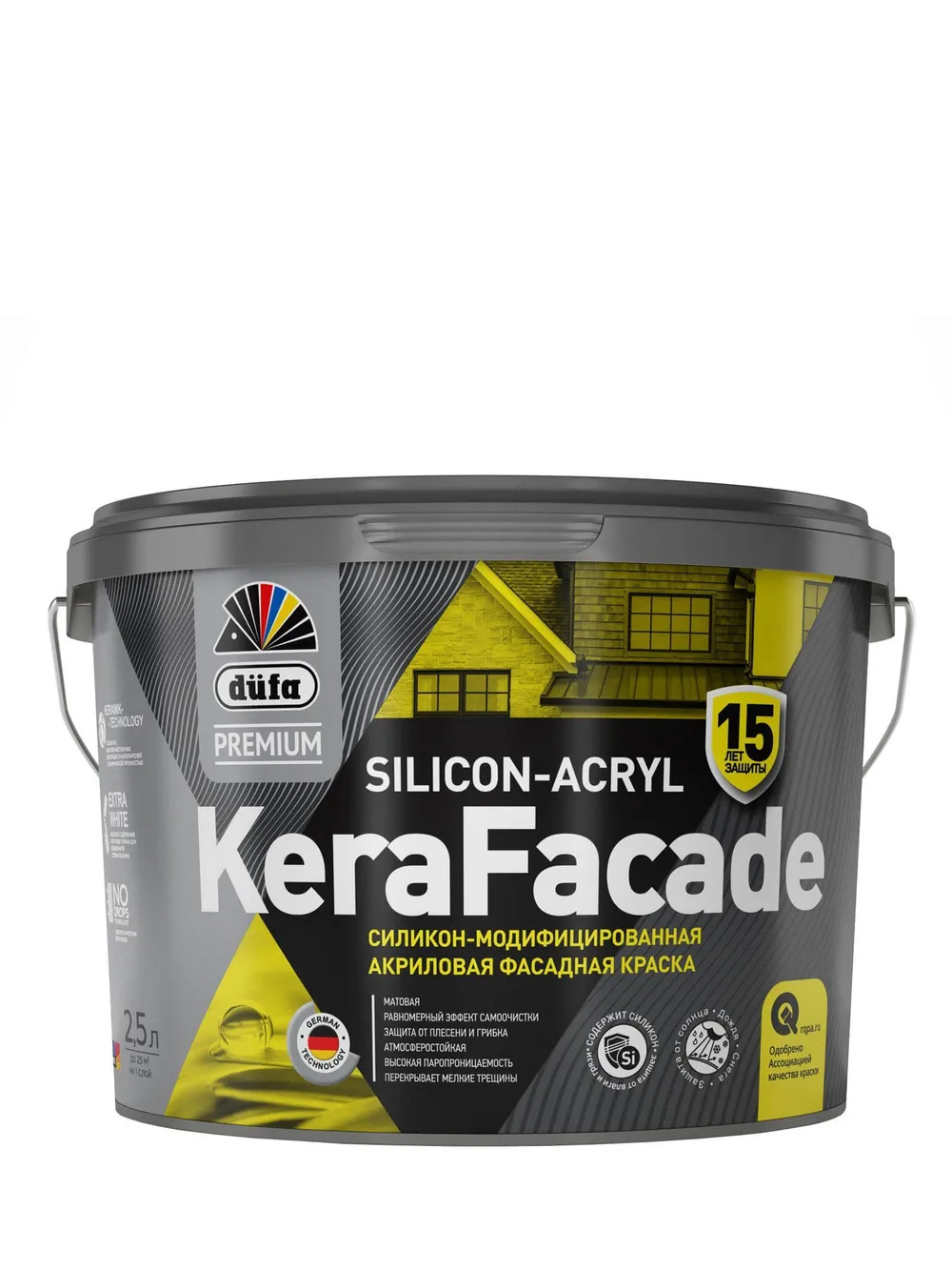 Изображение товара Краска фасадная Dufa Premium kerafacade 0с-00032811 матовая прозрачная 2.5 л