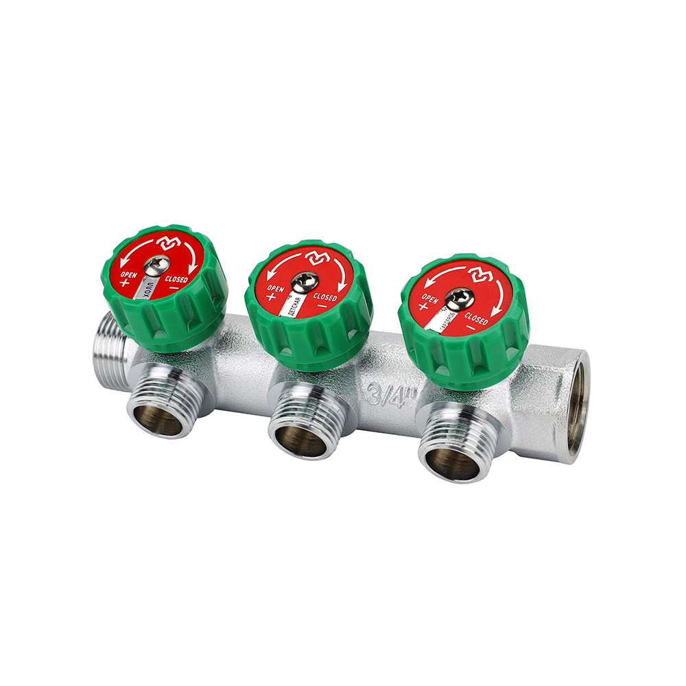 Изображение товара Коллектор Varmega VM14613 на 3 выхода 1"x3/4" латунь