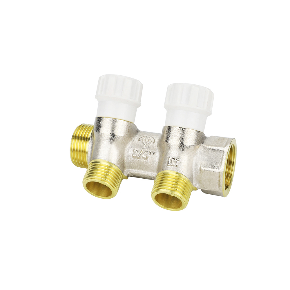 Изображение товара Коллектор Varmega VM14712 на 2 выхода 1"x3/4" латунь