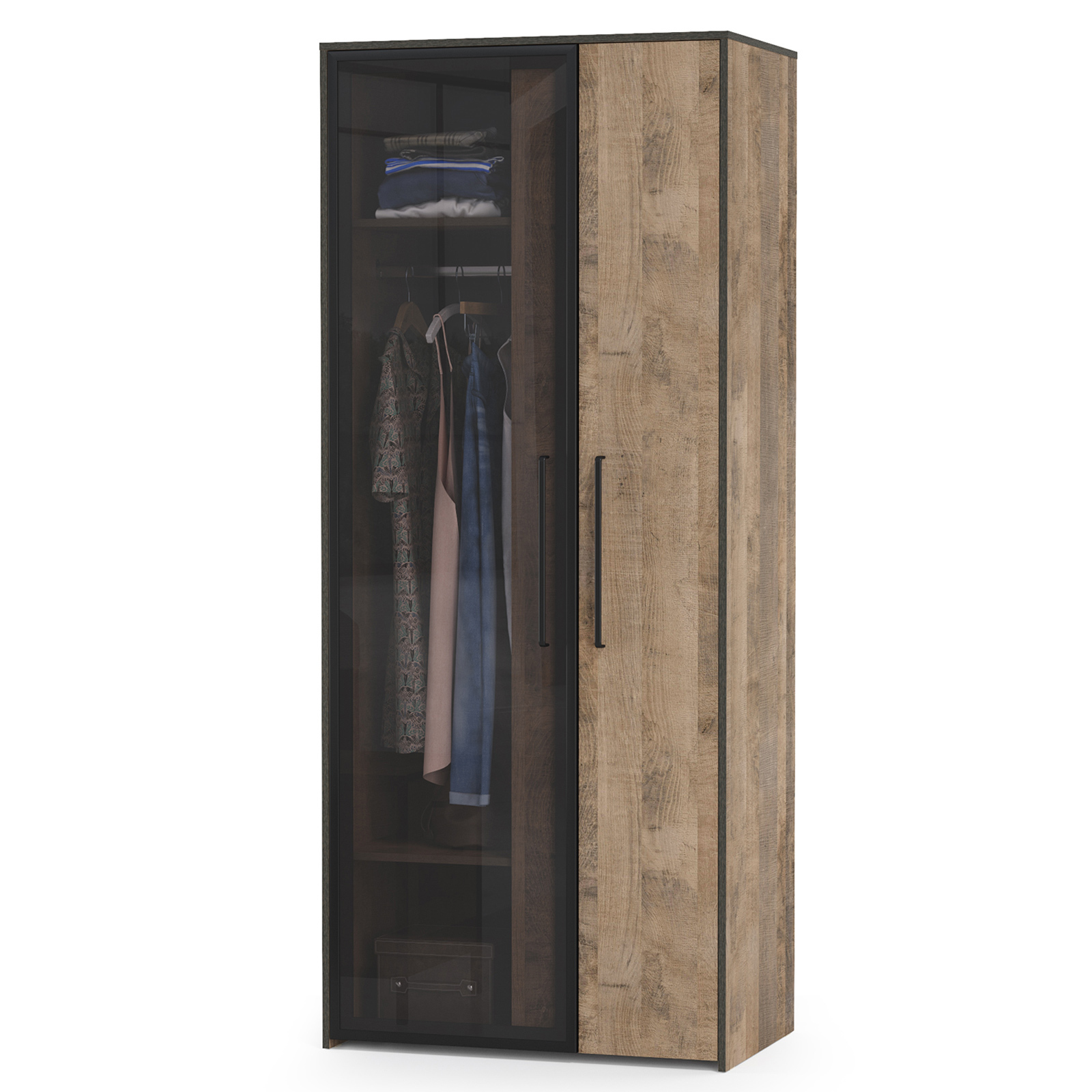 Изображение товара Шкаф распашной Моби Трувор 88x210x54 см ЛДСП цвет дуб гранж/интра