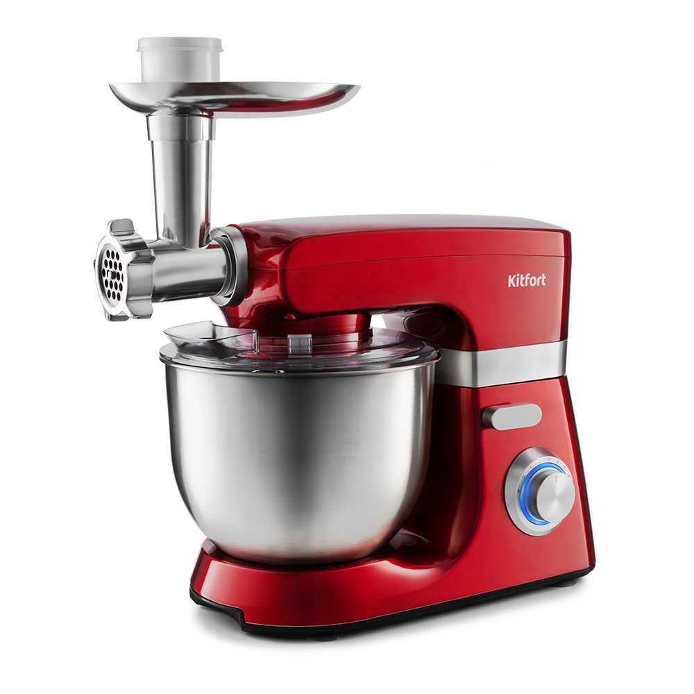 Изображение товара Планетарный миксер Kitfort КТ-1398-1 1200 Вт красный с мясорубкой и насадками