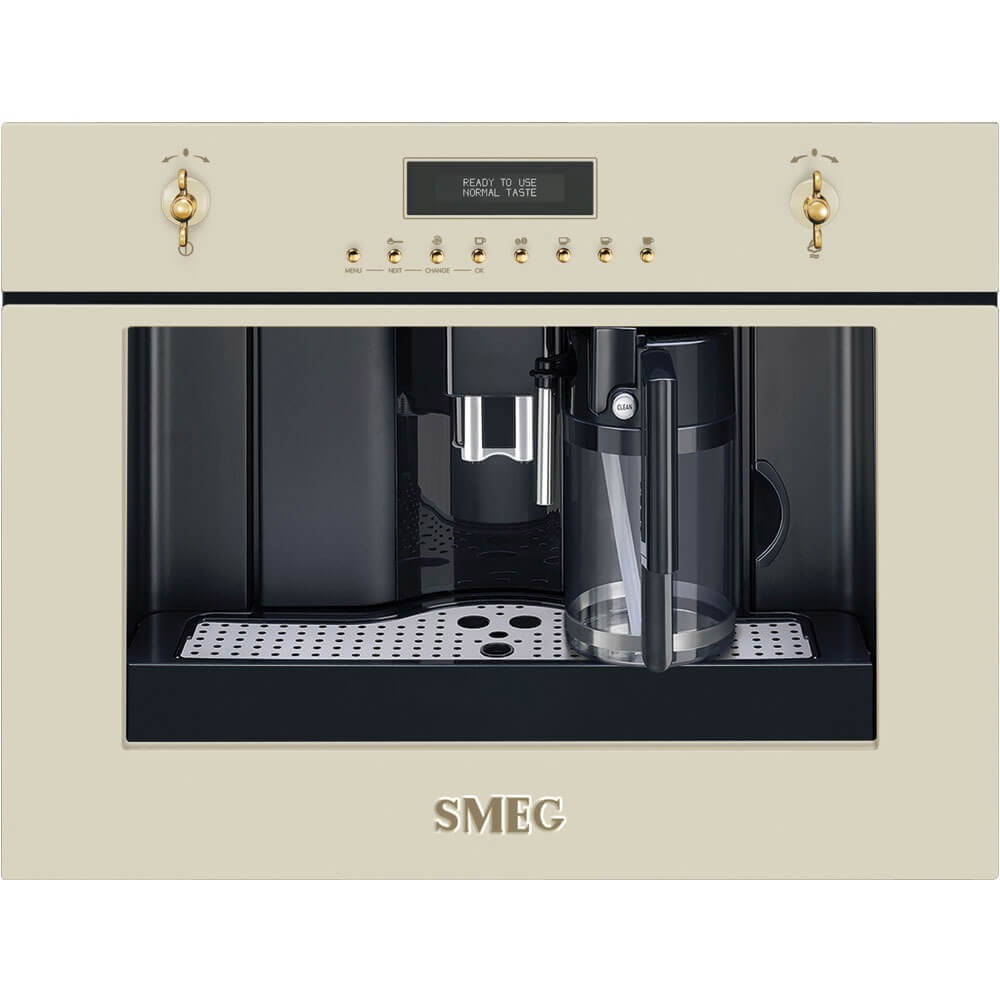 Изображение товара Встроенная кофемашина SMEG CMS8451P 60x45x36 см латунь кремовый стильная функциональная