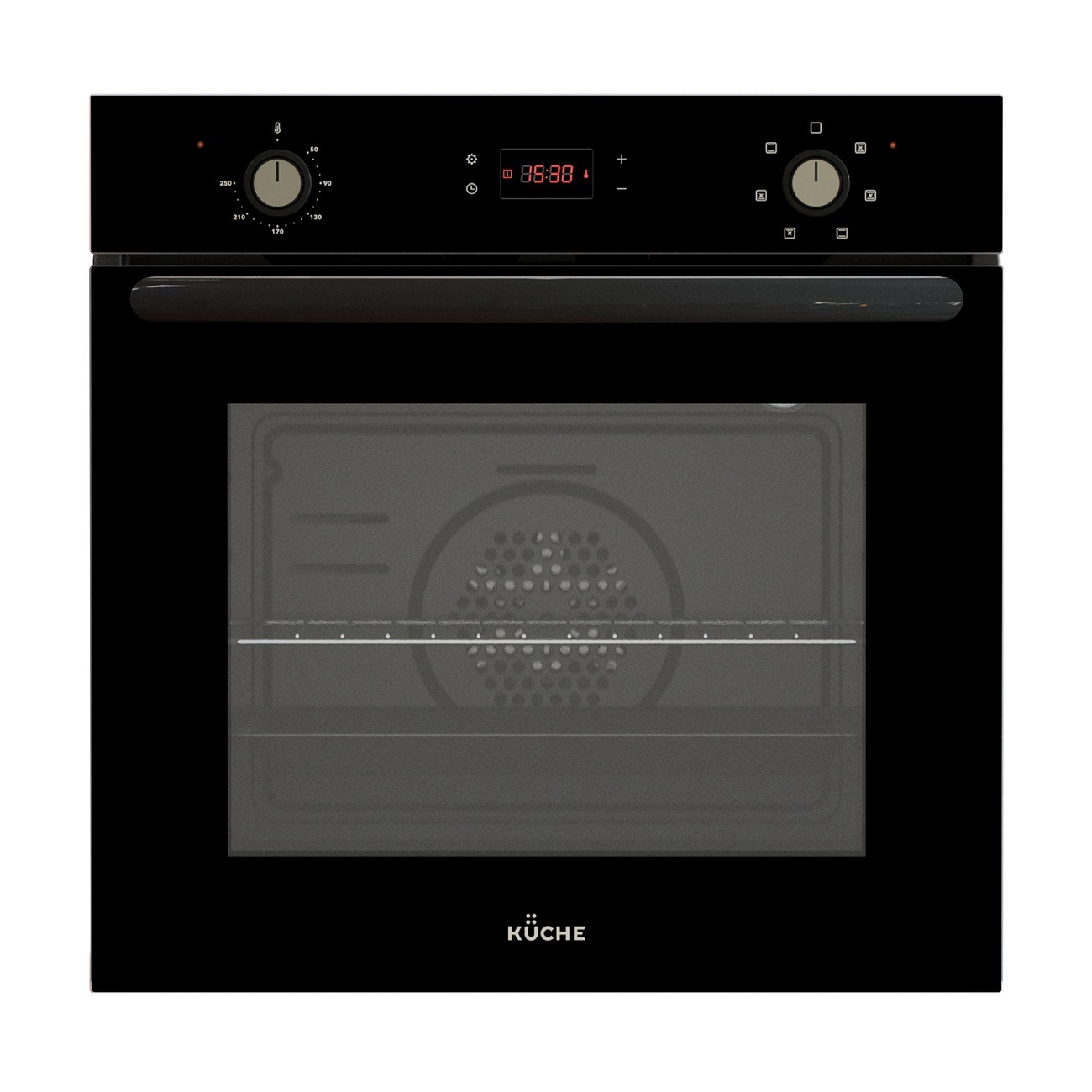 Изображение товара Электрический встроенный духовой шкаф Kuche CGM 167 B 64л черный с грилем и системой Soft Close