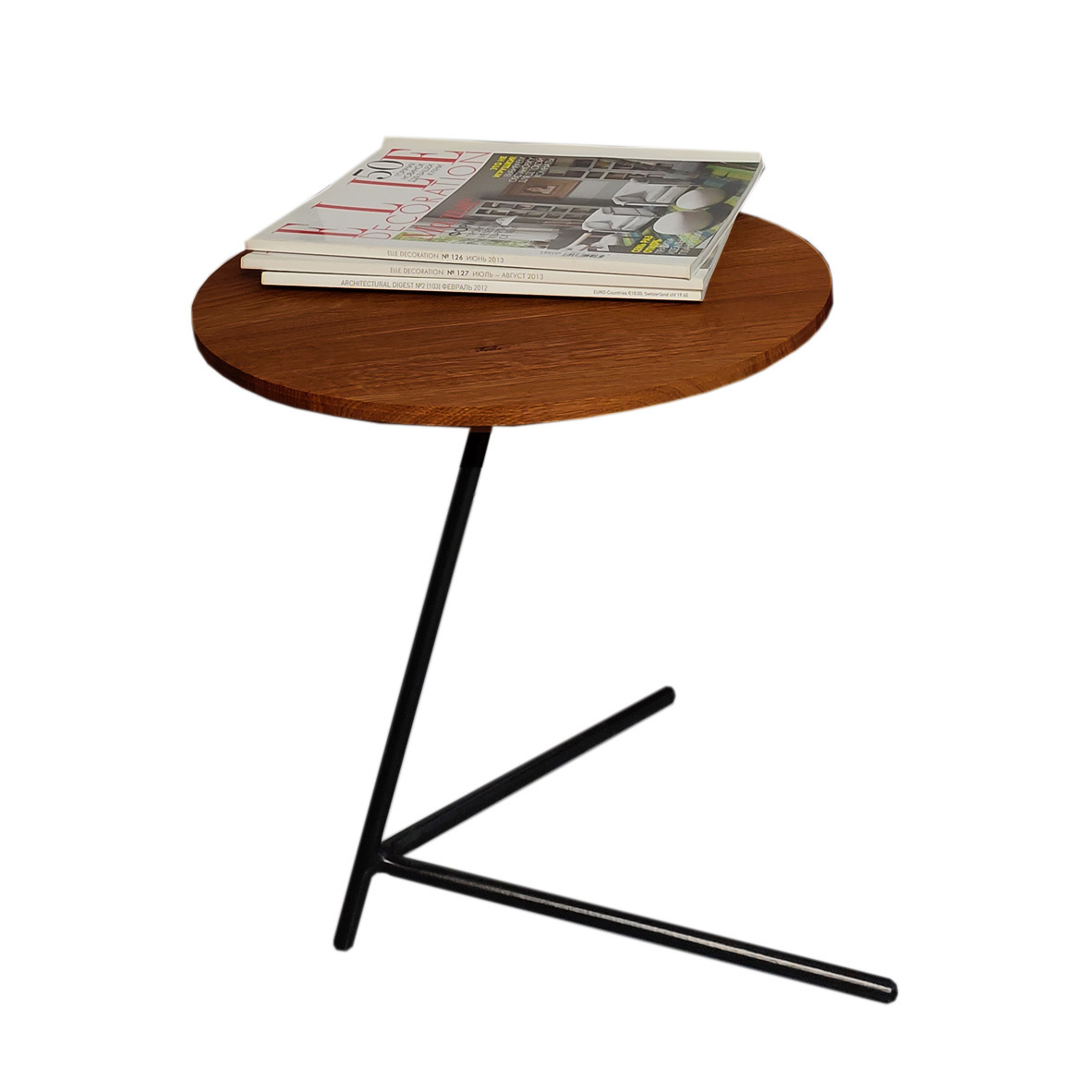 Изображение товара Журнальный столик круглый Азбукадекор 40x45 см темный дуб