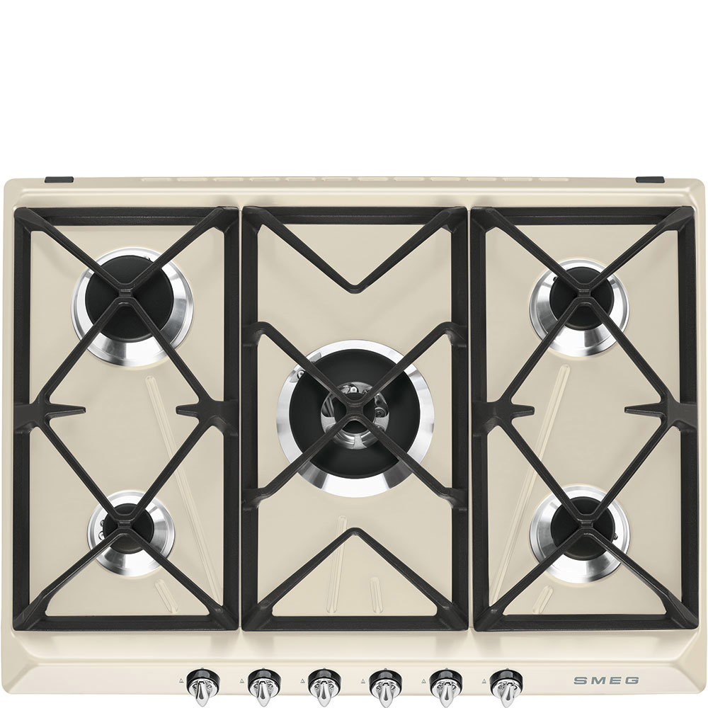 Изображение товара Газовая варочная панель Smeg SR975PGH 68.50 см 5 конфорок цвет кремовый