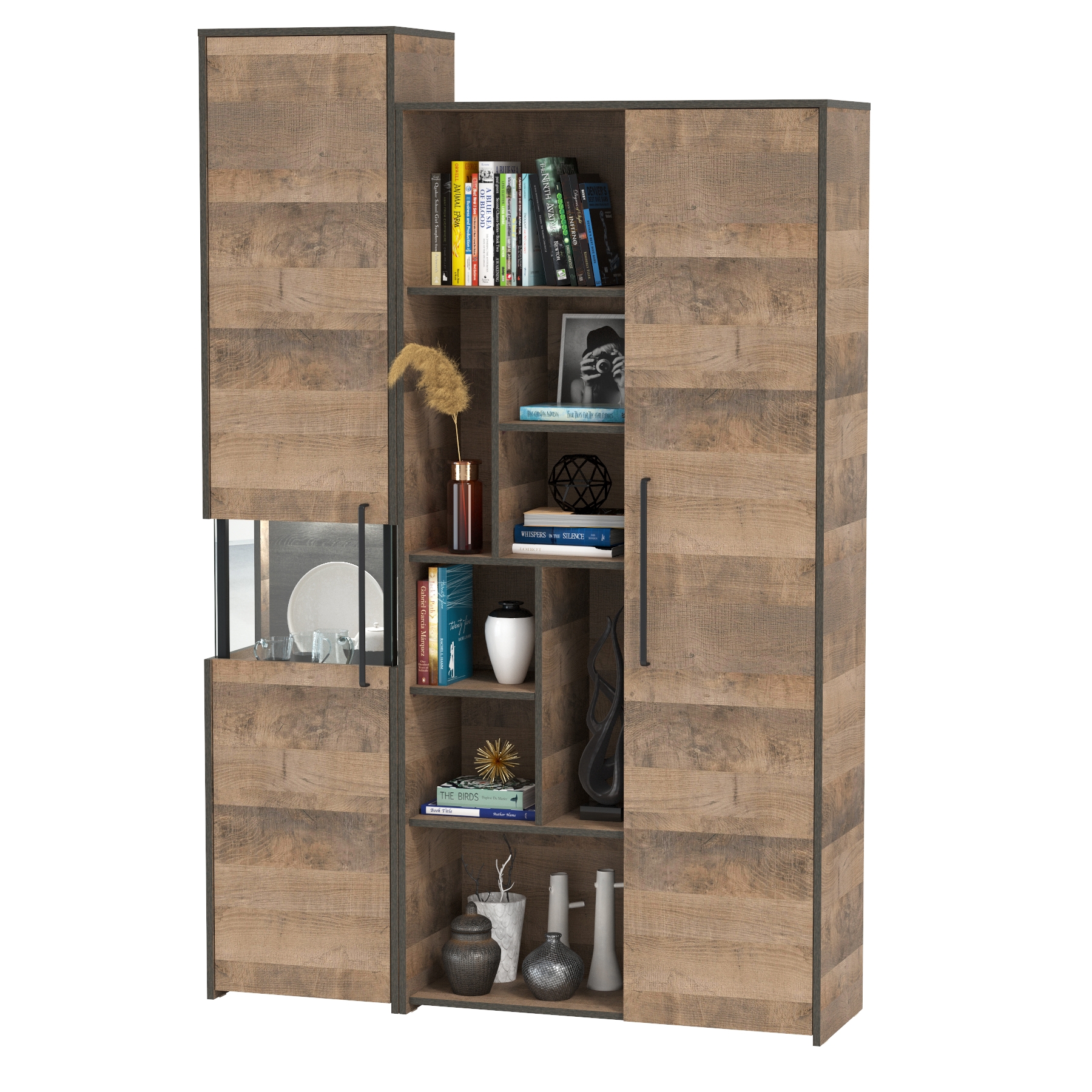 Изображение товара Шкаф-витрина Моби Трувор 138x210x37 см ламинированная древесина подсветка