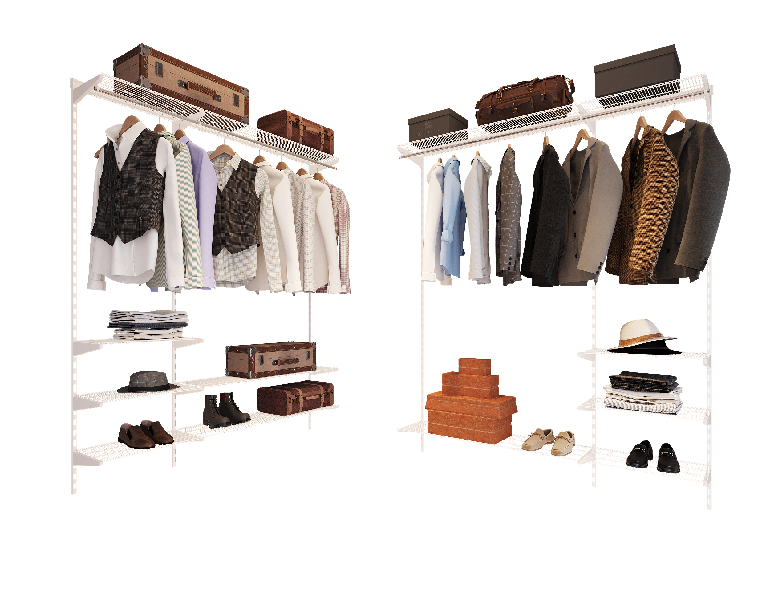 Изображение товара Комплект гардеробной системы Volazzi home Премиум 5 300x192x40 см цвет белый