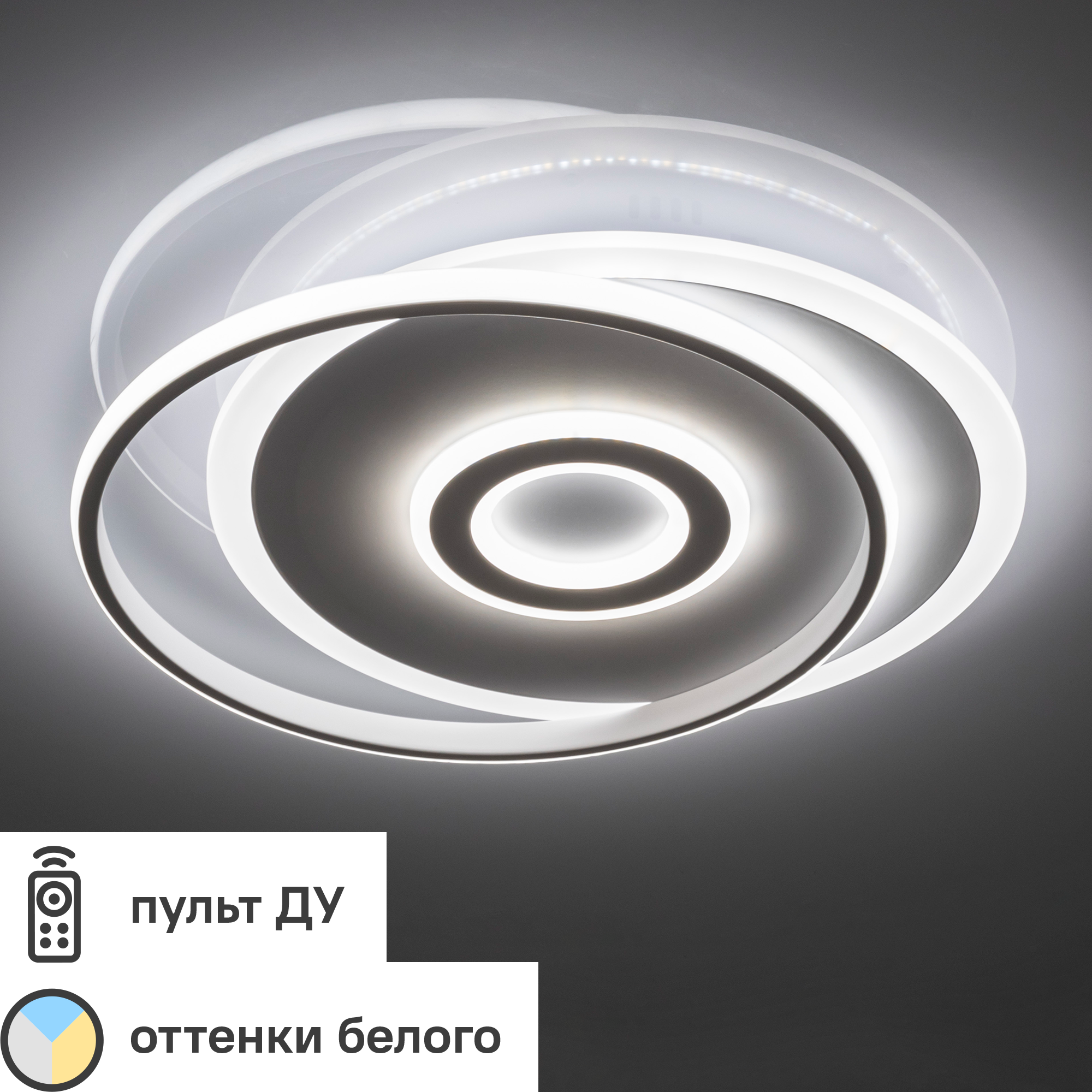 Изображение товара Люстра потолочная светодиодная Ritter Riflesso 52096 6 с диммированием и пультом белая