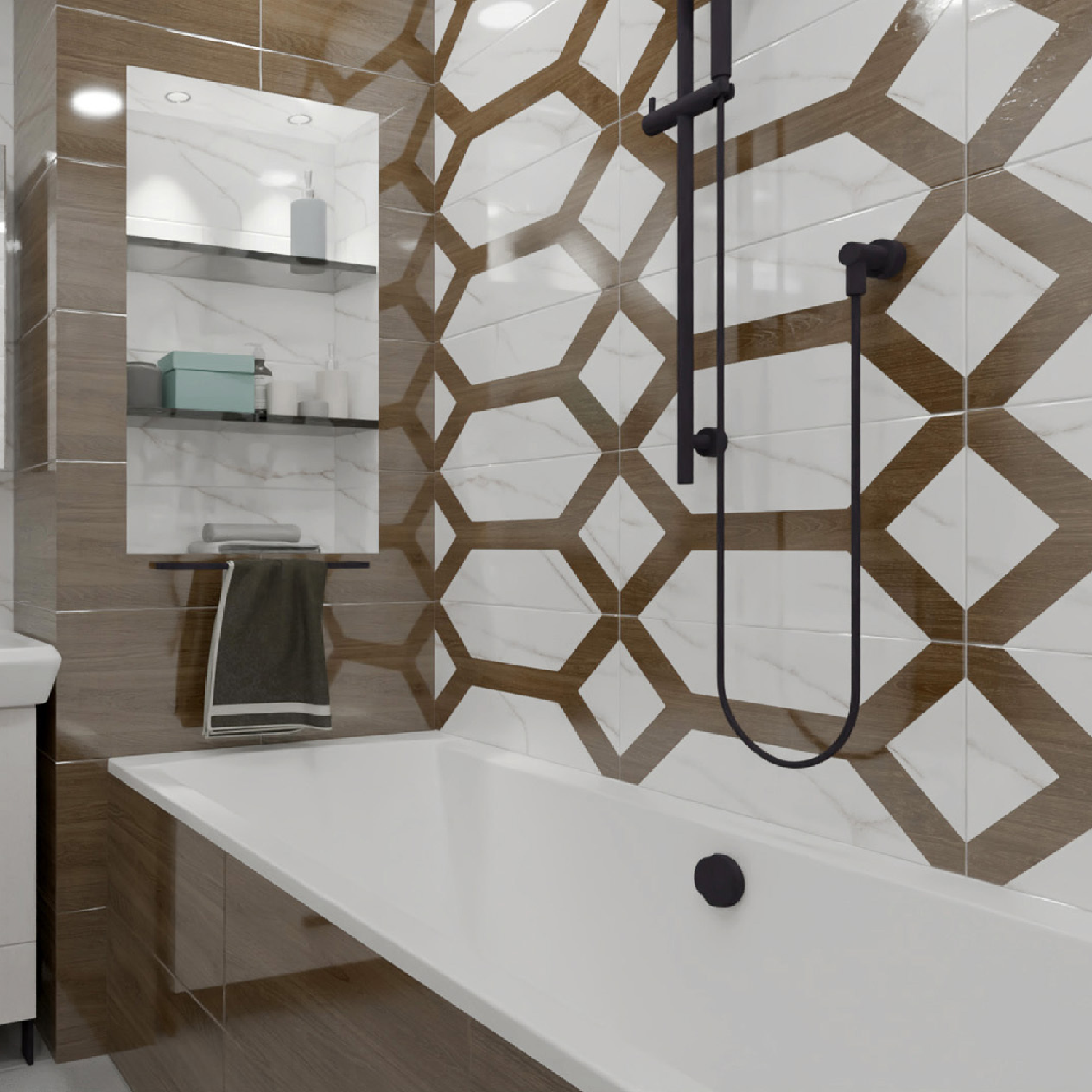 Изображение товара Плитка настенная Нефрит-Керамика Луксор 30x60 см 1.8 м² глянцевая цвет светлый