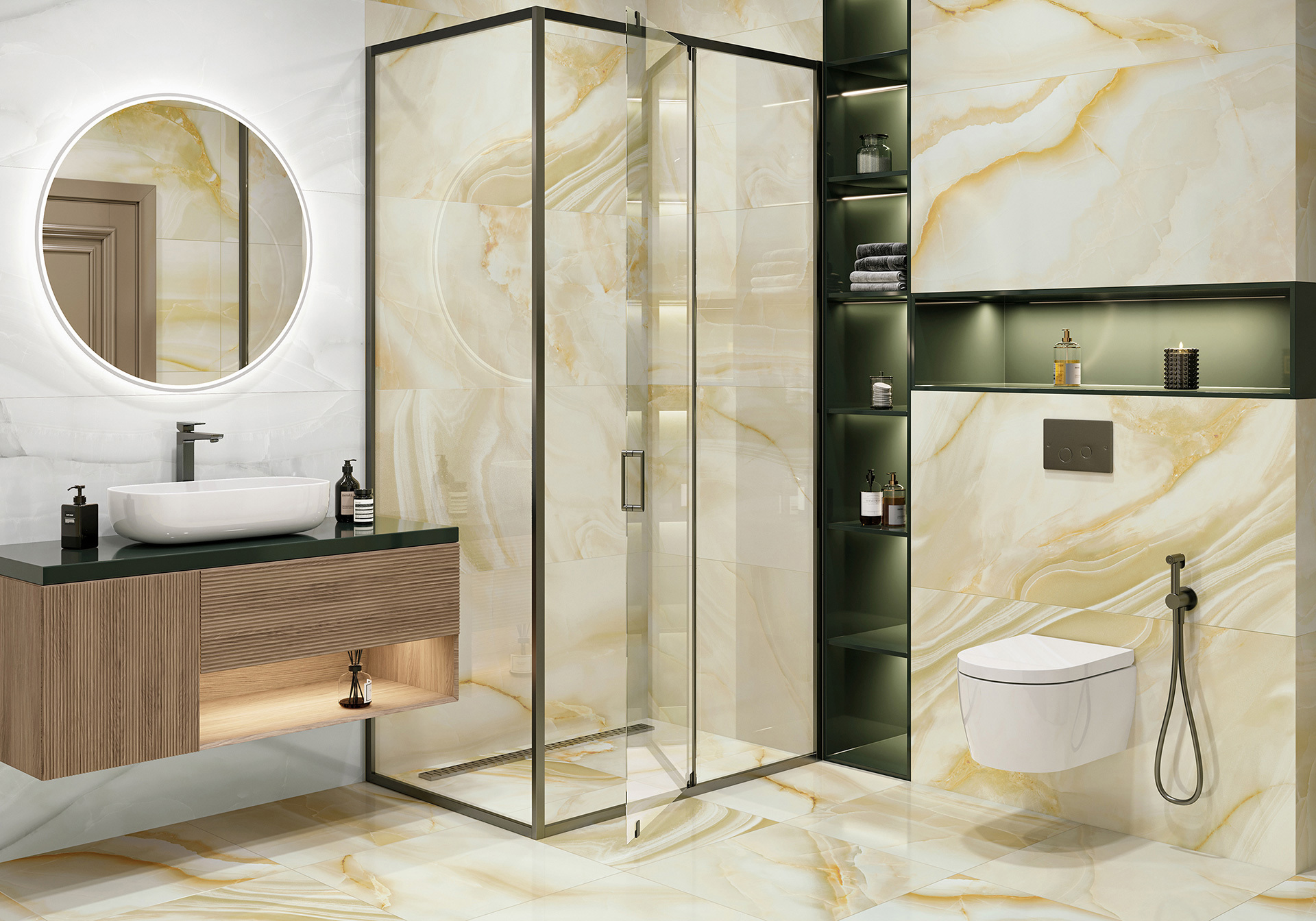 Изображение товара Керамогранит Amber Agate 60x60 см полированный бежево-желтый LCM 6060ABR09P