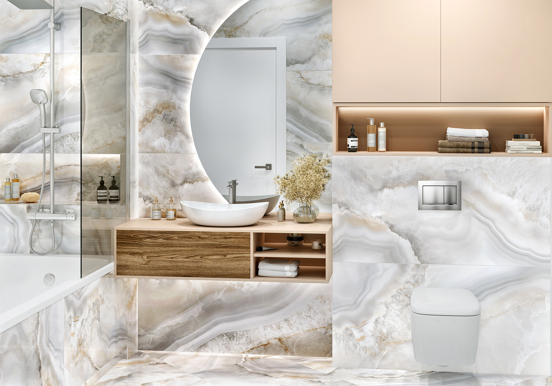 Изображение товара Керамогранит LCM Agate Pheonix 60x60 см полированный светло-серый