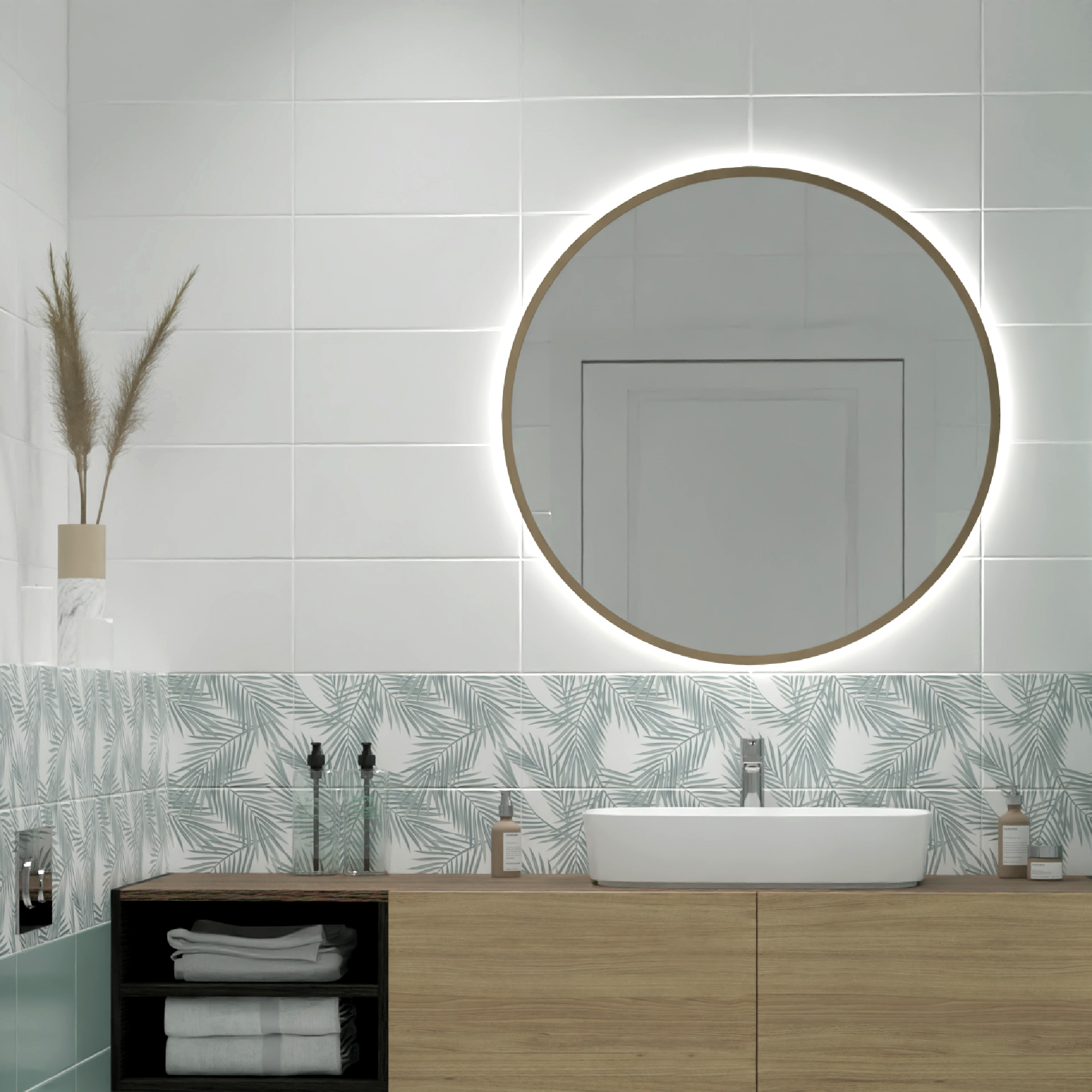 Изображение товара Настенная керамическая плитка Нефрит-Керамика Эклат 20x40 см светлая