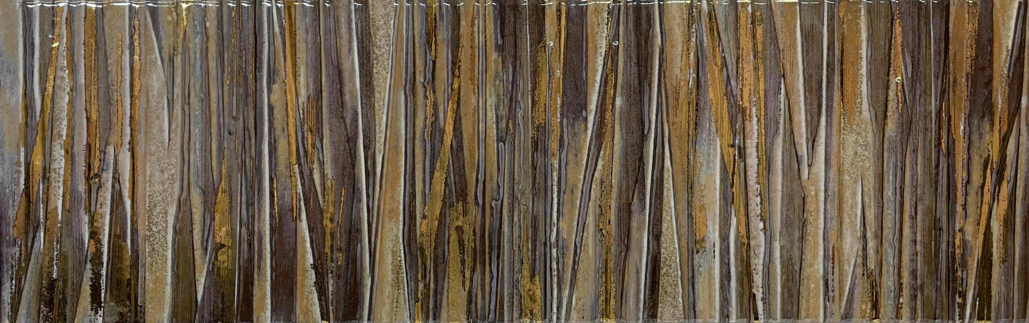 Вставка настенная Нефрит-Керамика Лео 20x60 см глянцевая цвет золото серебро коричневый бежевый