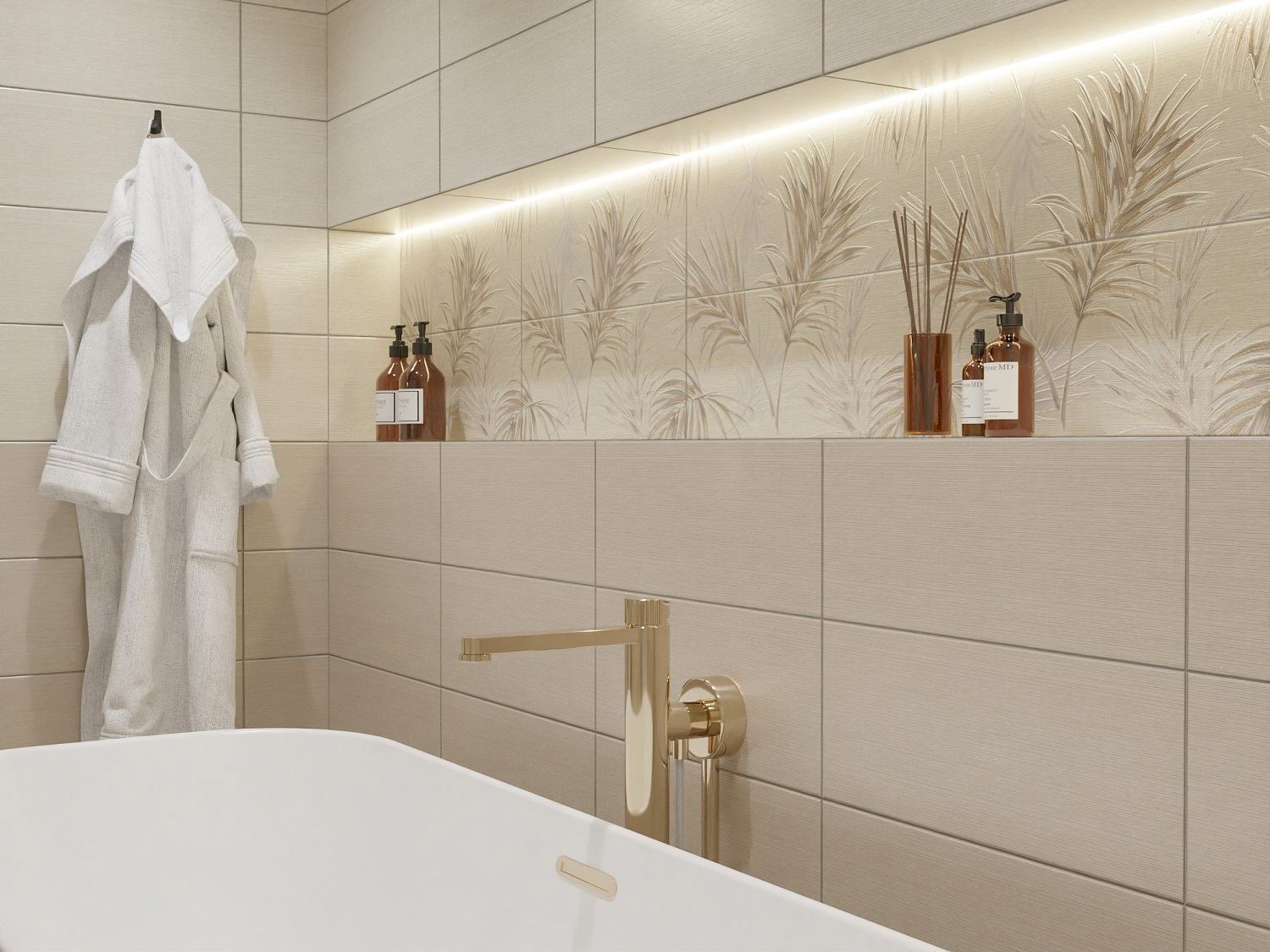 Изображение товара Керамическая плитка Azori Veneziano Seta 509441201 20x50.5 см кремовая