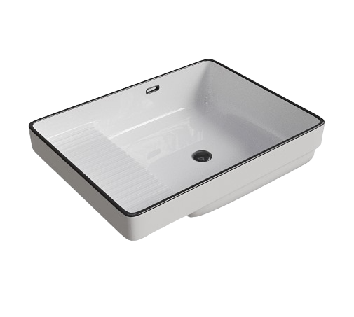 Изображение товара Раковина Slim White-Black накладная на столешницу 56.5x43 см Изображение товара Раковина Slim White-Black накладная на столешницу 56.5x43 см