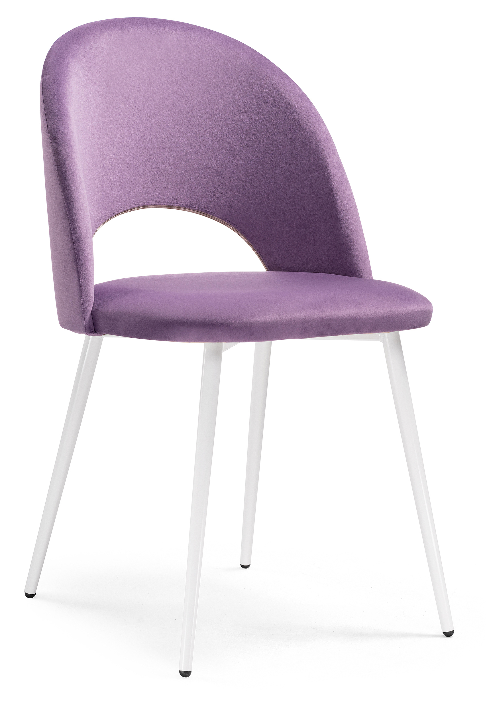 Изображение товара Стул Woodville Ирре 49x82.50x52 см велюр белый глянец сиреневый