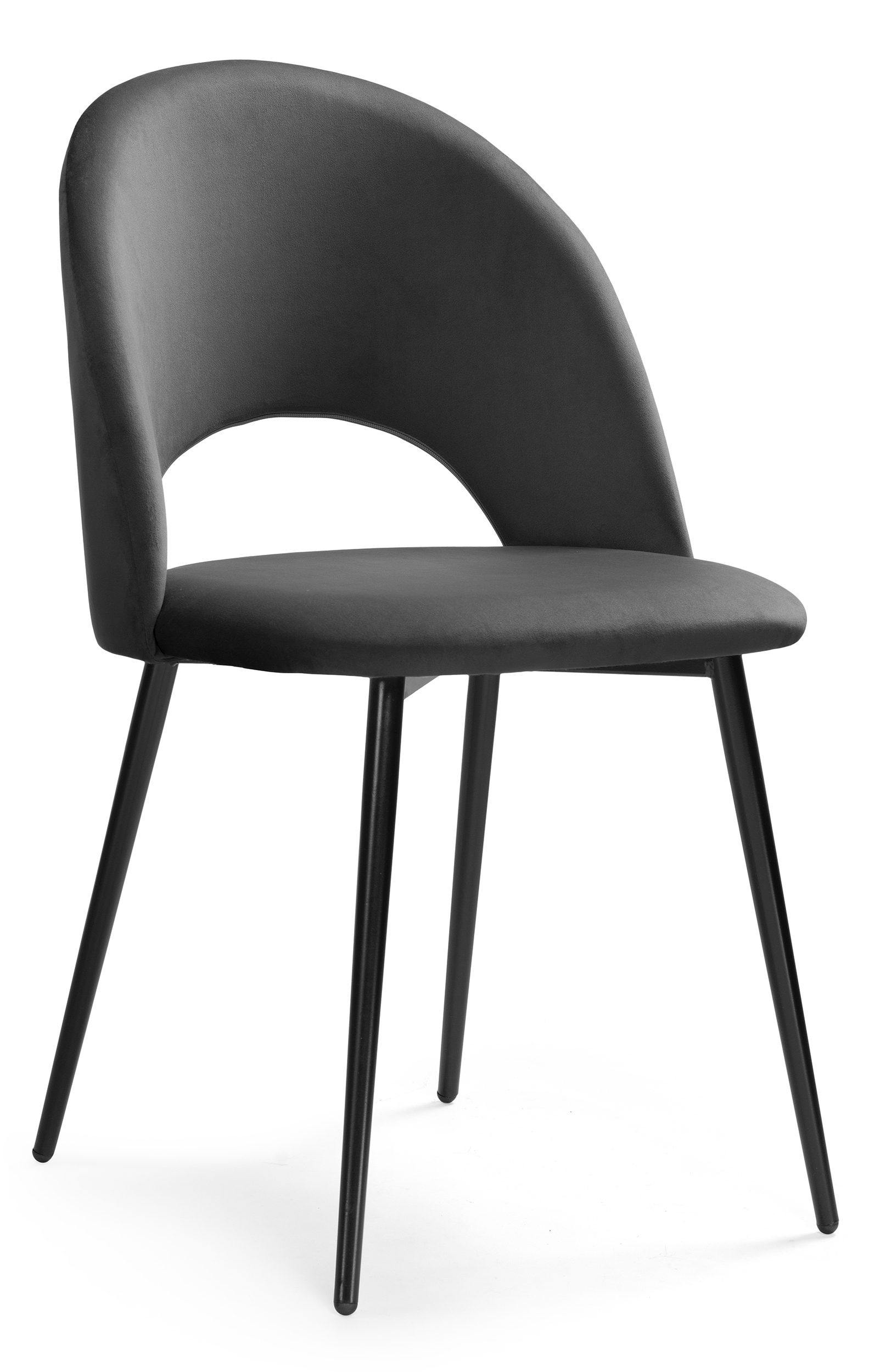 Изображение товара Стул Woodville Ирре 49x82.5x52 см велюр черный серый современный дизайн