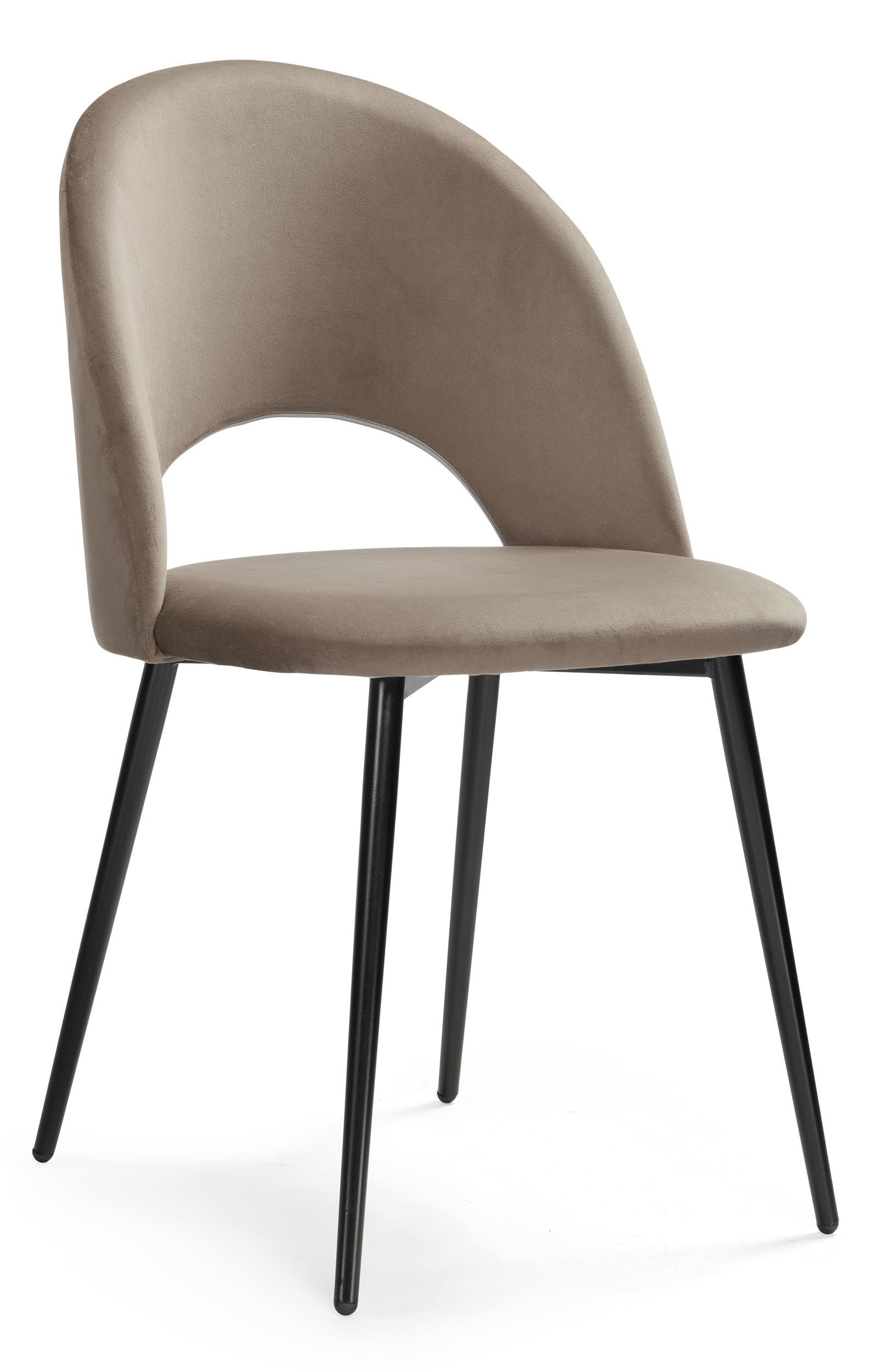 Изображение товара Стул Woodville Ирре черный и светло-коричневый велюр современный дизайн