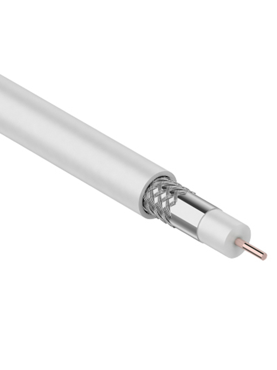 Изображение товара Кабель коаксиальный PROconnect RG-59U 75 Ом indoor цвет белый 100 м