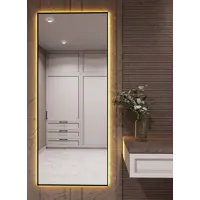 Изображение товара Зеркало с подсветкой в алюминиевой раме настенное ONE Mirror 160x70 см свет теплый белый 3000К черное Изображение товара Зеркало с подсветкой в алюминиевой раме настенное ONE Mirror 160x70 см свет теплый белый 3000К черное