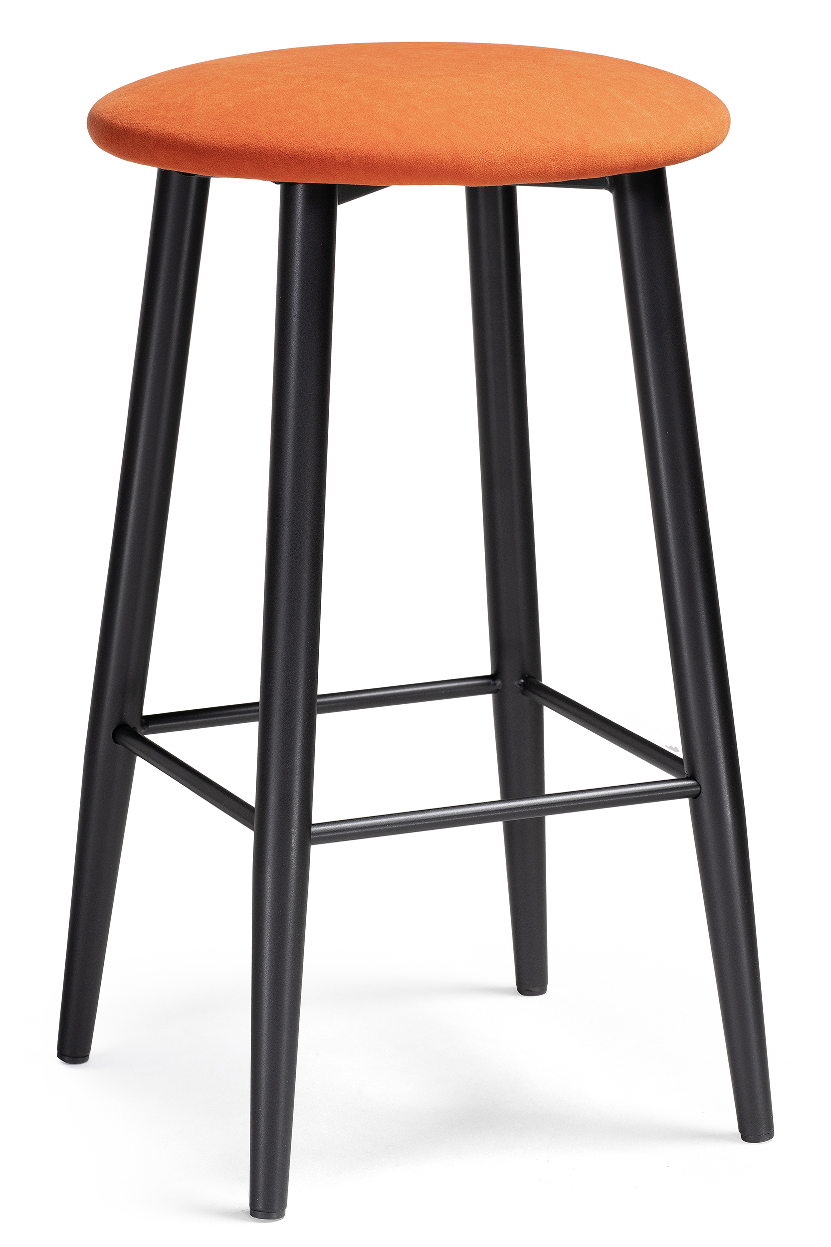 Изображение товара Полубарный стул Woodville Гангток 37x62x37 см черный матовый и оранжевый