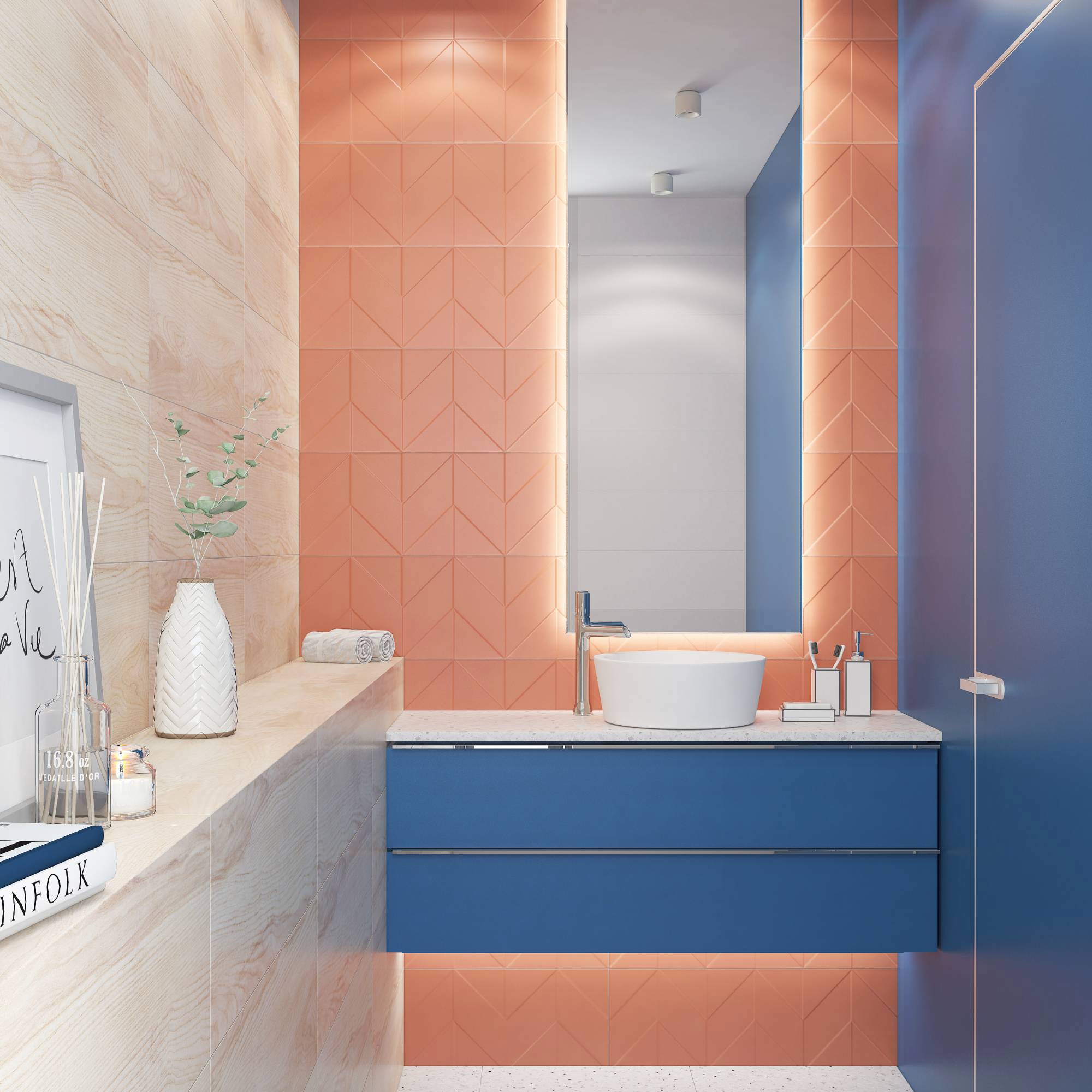 Изображение товара Плитка настенная Керамин Танага 2Д 250x750 синяя 1.69м2, цена за упаковку