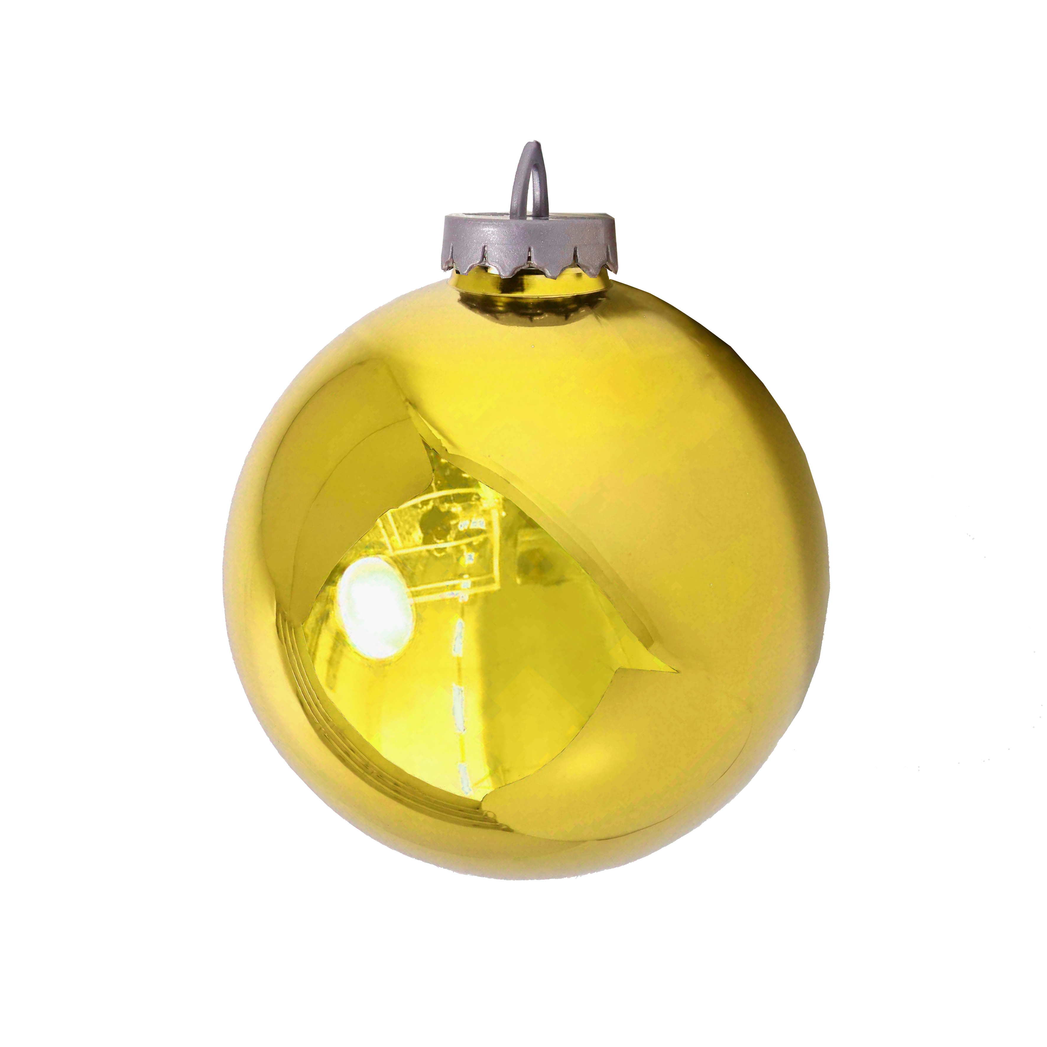 Изображение товара Золотой пластиковый елочный шар ø20 см глянцевый гипоаллергенный праздничный декор