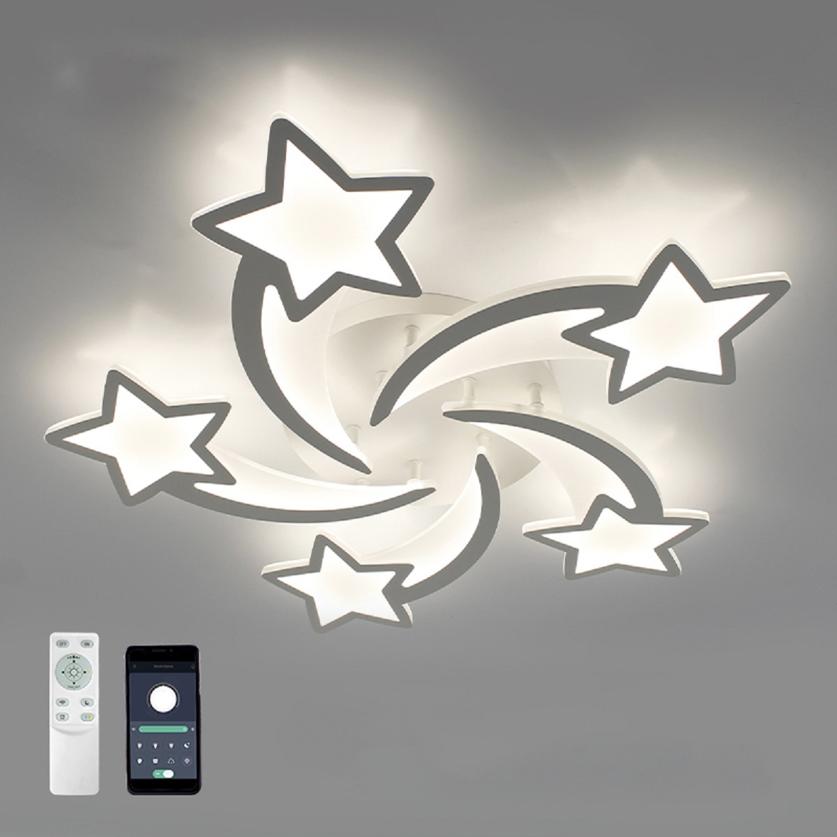 Изображение товара Современная потолочная люстра ESTARES с пультом управление 100Вт стиль модерн