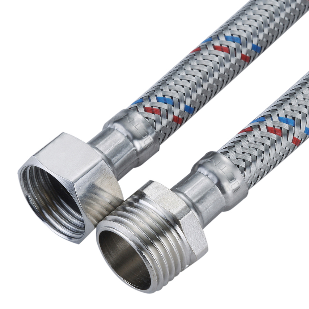 Изображение товара Гибкая подводка для воды СтМ 1/2 180 см с внутренней резьбой высокое качество