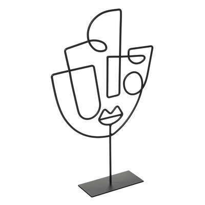 Изображение товара Изделие декоративное настольное Лицо металл черное 38 см