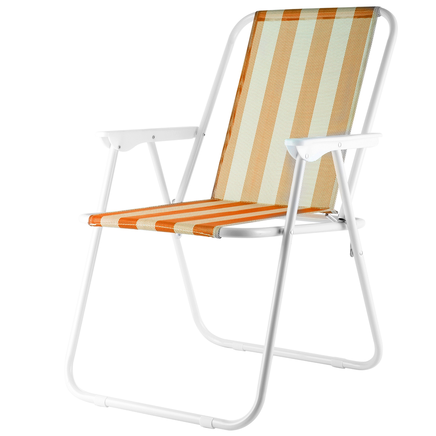 Изображение товара Садовое кресло складное Полоски оранжевого цвета 51х46х75 см