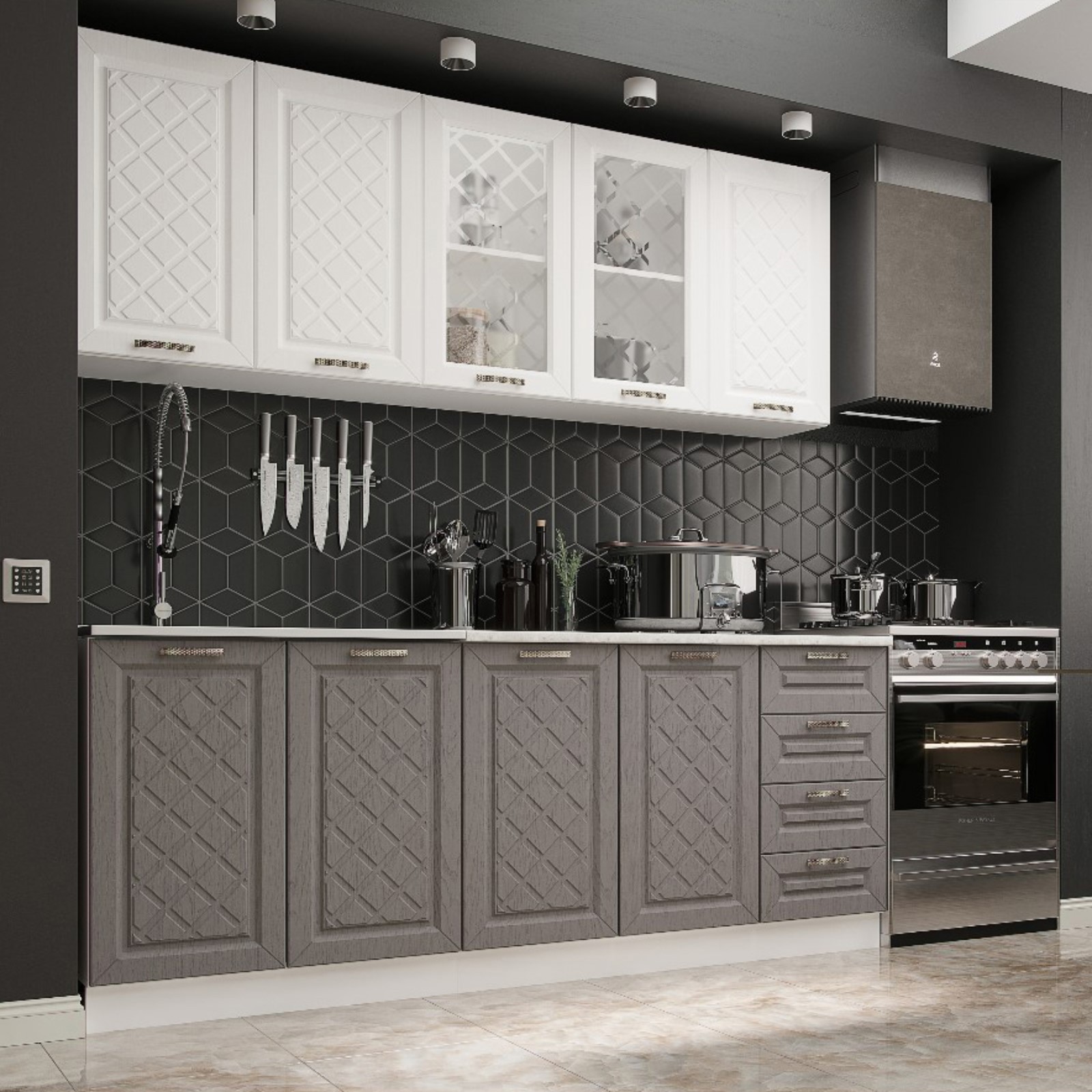 Изображение товара Кухонный гарнитур Simaland Агава 200x80x60 см ЛДСП цвет белый