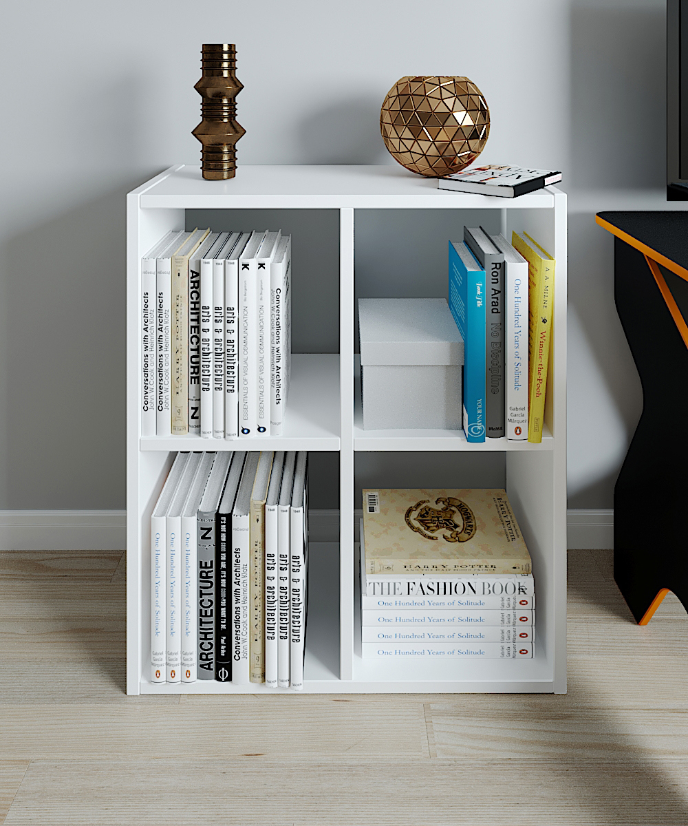 Изображение товара Стеллаж Феликс Белый 72.8x83x34 ЛДСП 4 секции