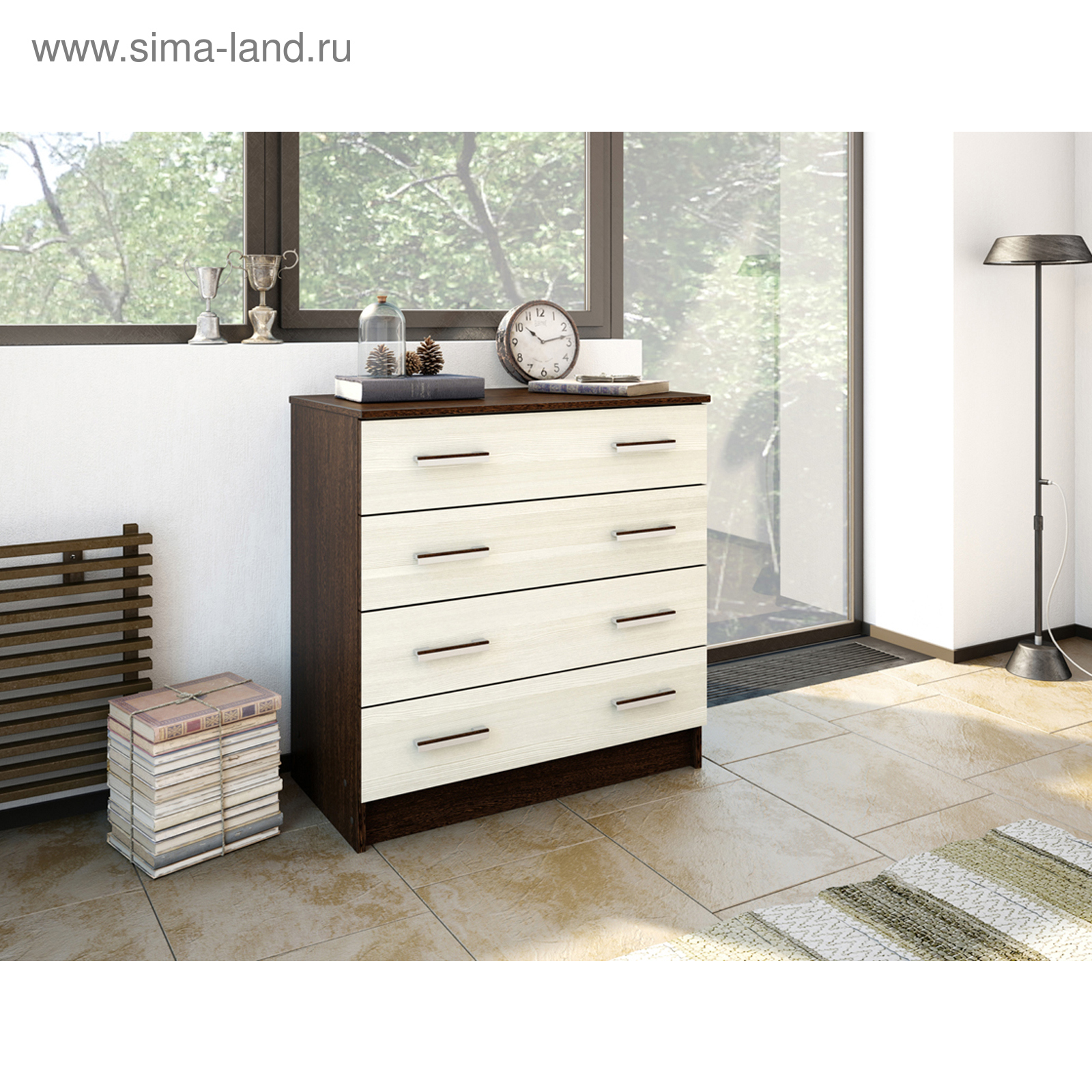 Изображение товара Комод Эра 3 ящика 80x44x83 см ЛДСП венге дуб лоредо стильный и прочный мебель для дома