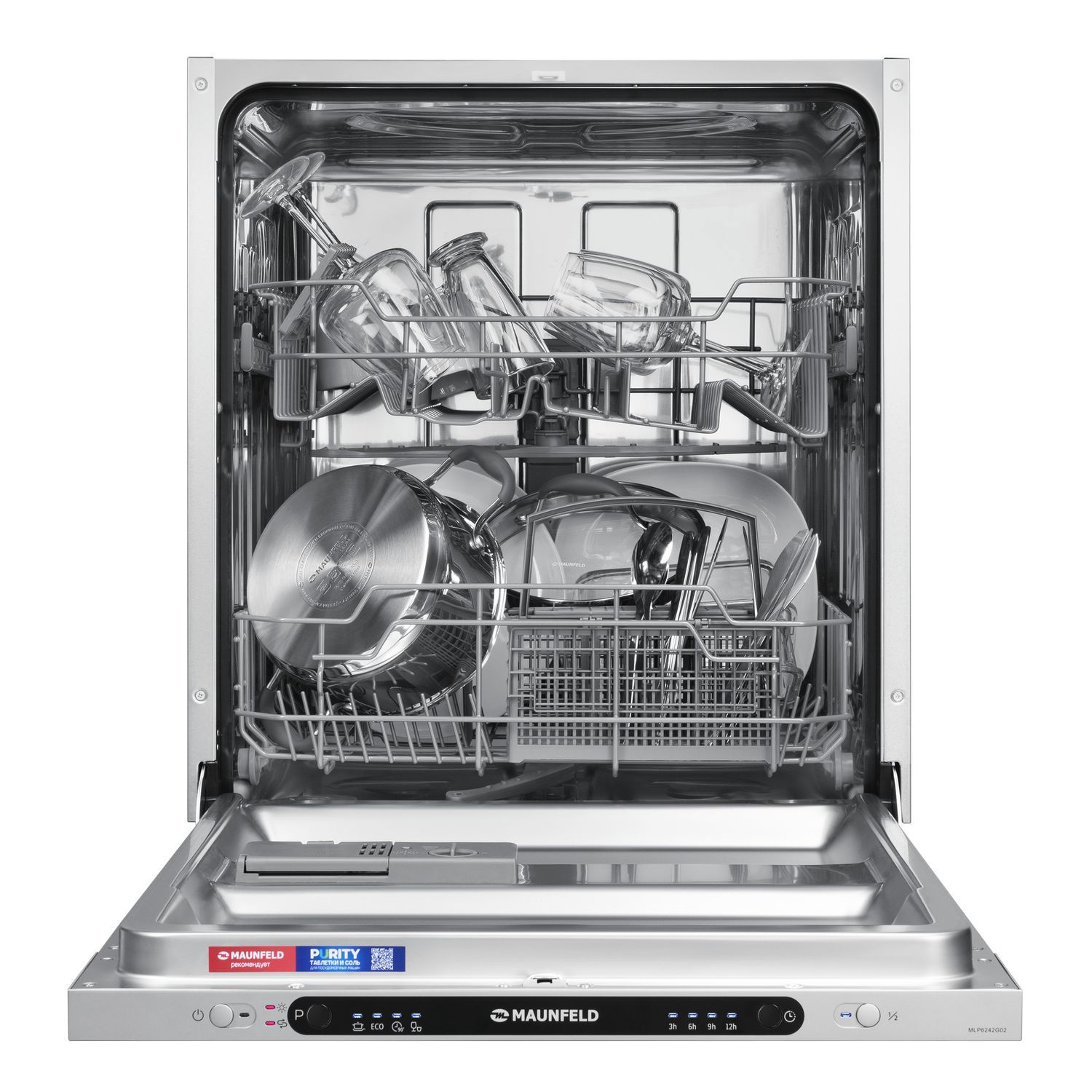 Изображение товара Встраиваемая посудомоечная машина Maunfeld MLP6242G02 59.5 см 4 программы цвет белый