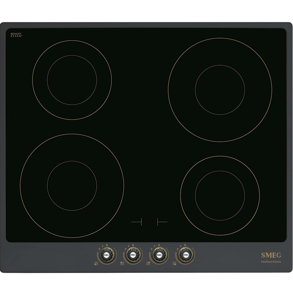 Изображение товара Индукционная варочная панель Smeg SI764AOM 59.6 см 4 конфорки антрацитовая