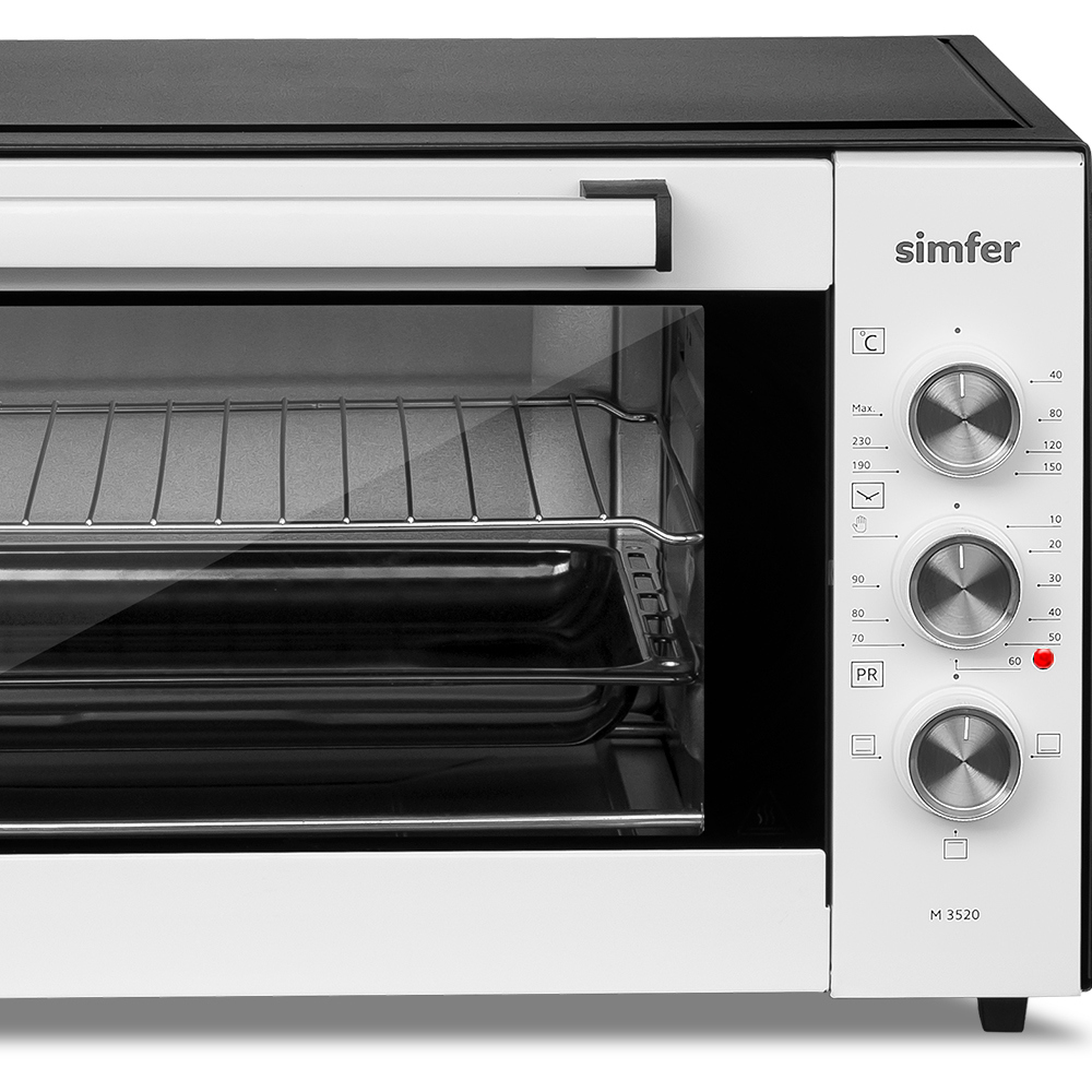 Изображение товара Электропечь Simfer M3520 35л 1300Вт белая компактная духовка для домашней кухни