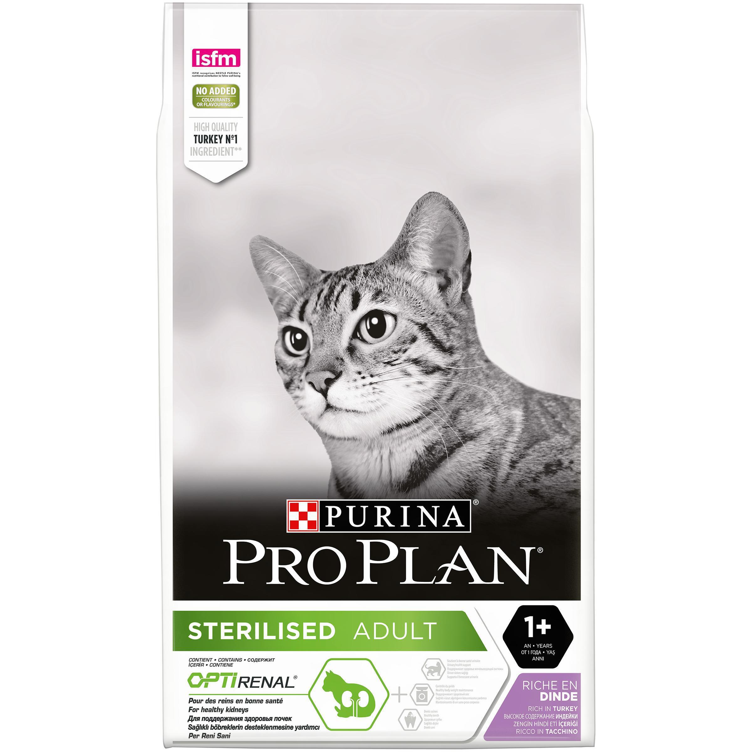 Pro Plan корм для взрослых стерилизованных кошек всех пород индейка 10 ...